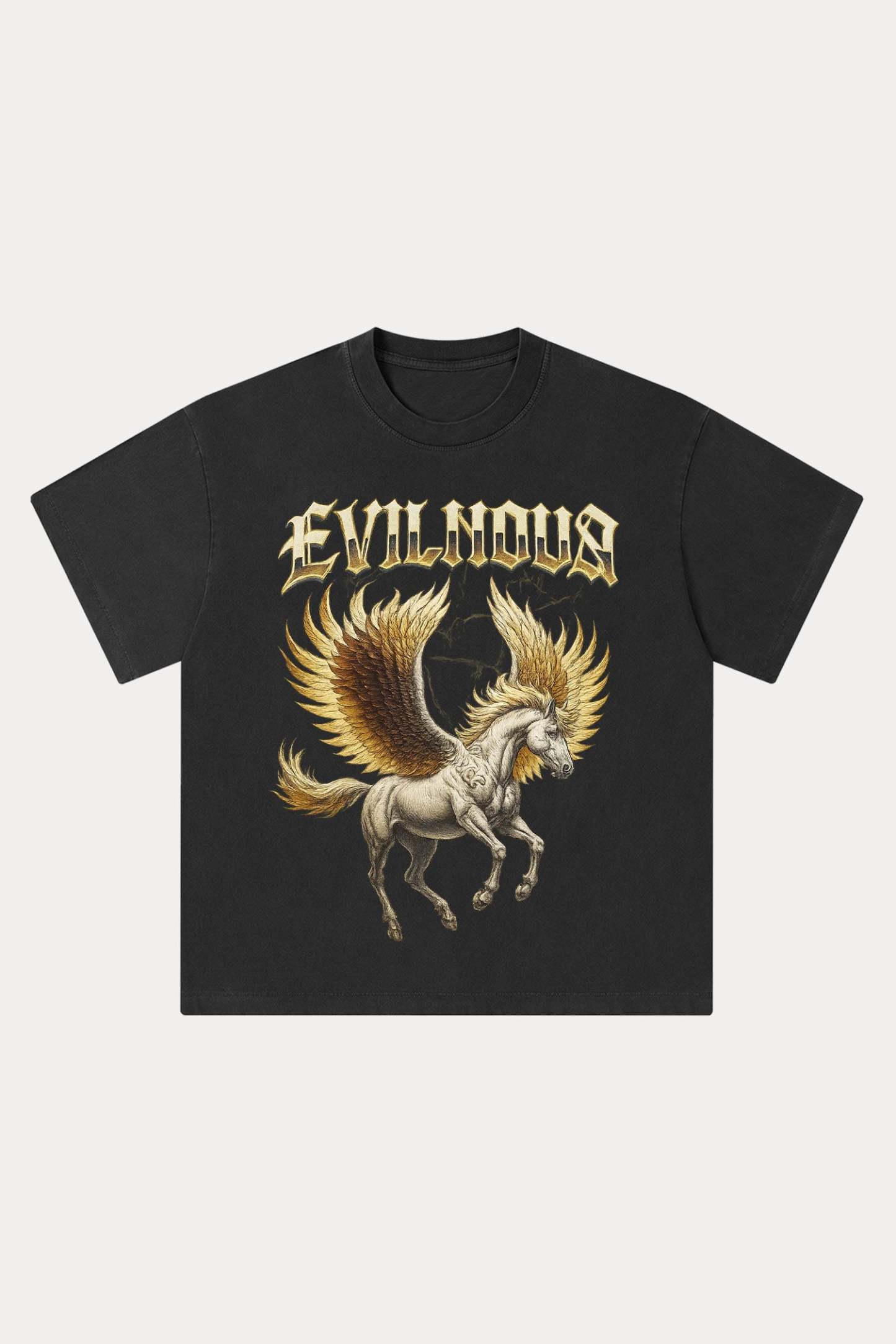 Evilnova Pegasus Washed Streetwear T-Shirt-Evilnova