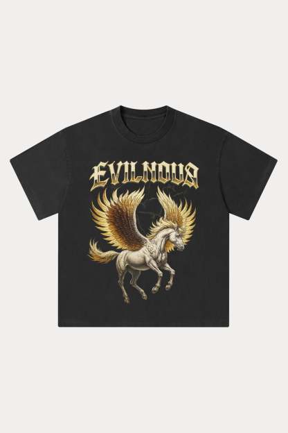 Evilnova Pegasus Washed Streetwear T-Shirt-Evilnova