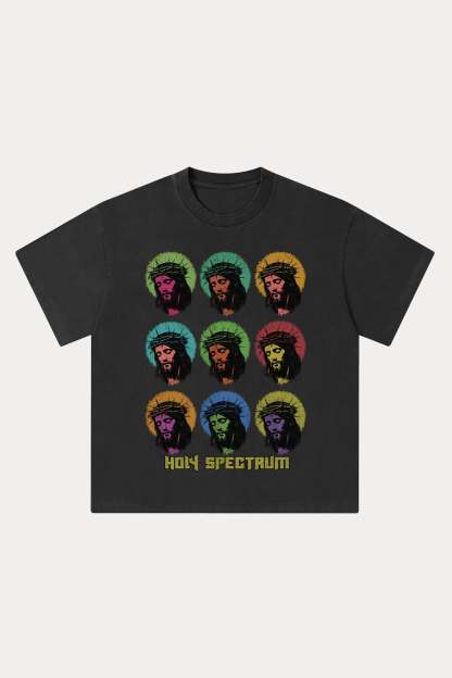 Evilnova Holy Spectrum Washed Streetwear T-Shirt-Evilnova