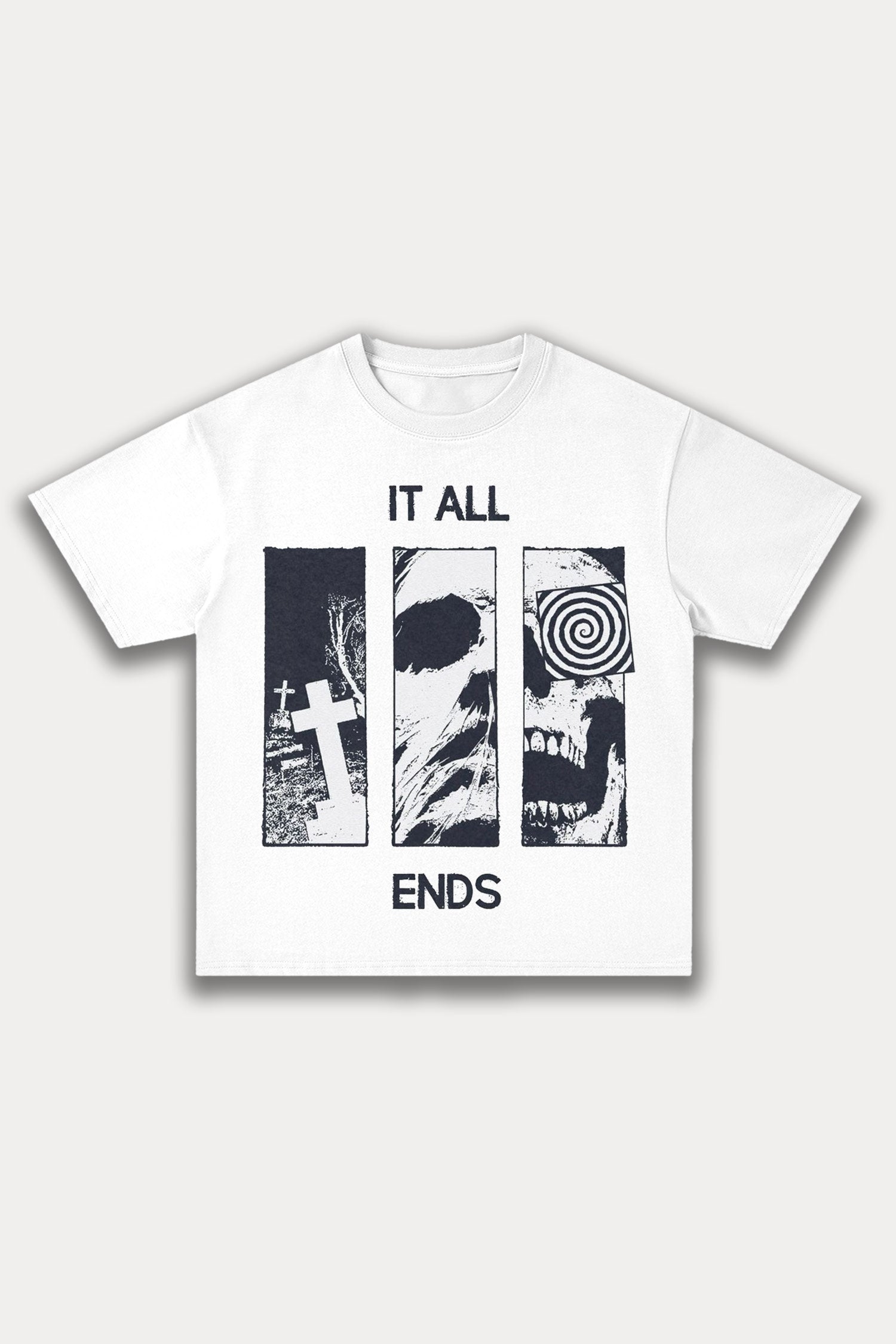 Evilnova It All Ends Cotton Oversize T-Shirt-Evilnova
