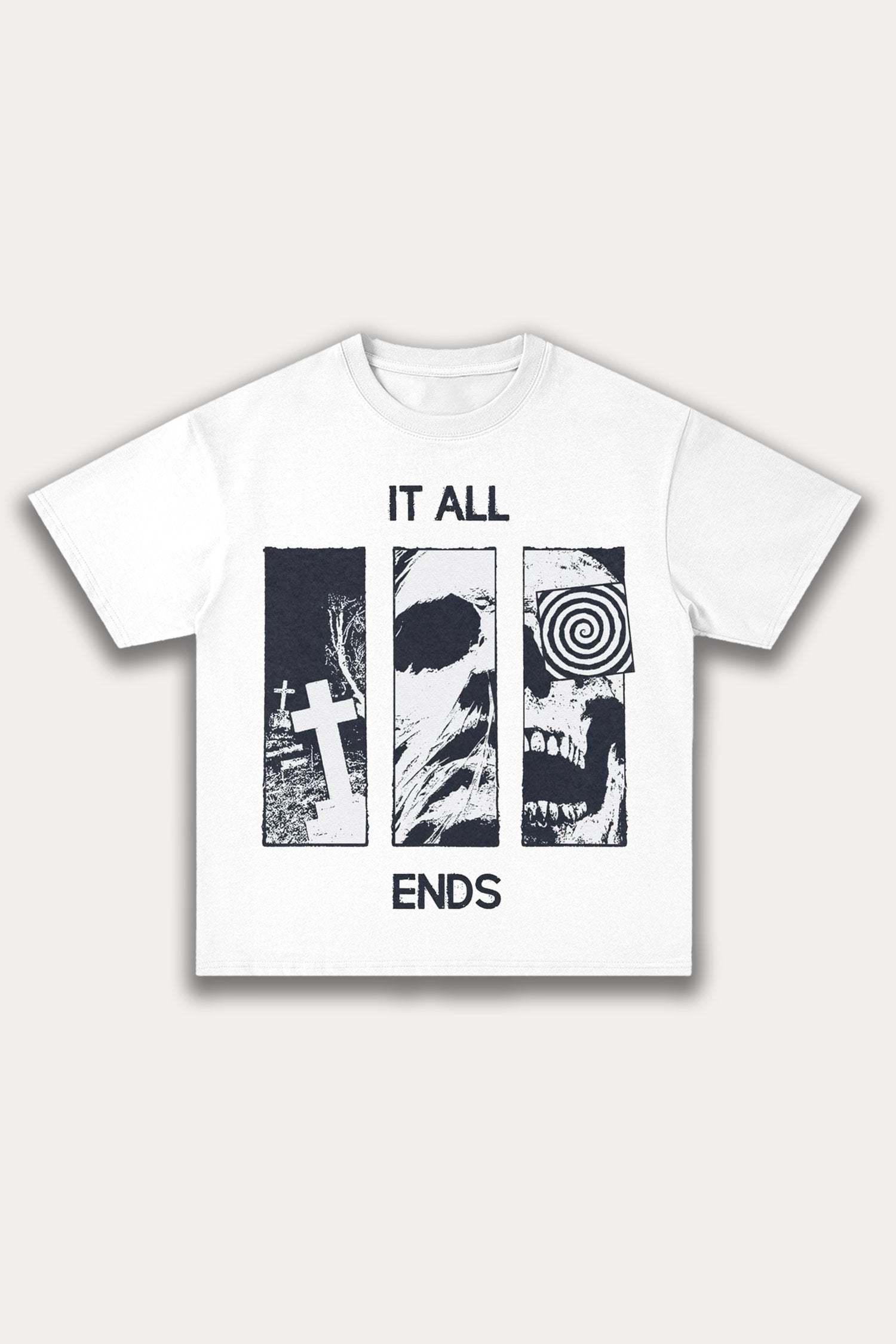 Evilnova It All Ends Cotton Oversize T-Shirt-Evilnova