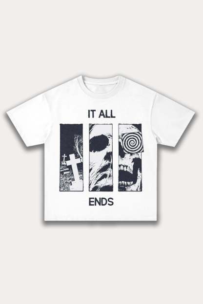 Evilnova It All Ends Cotton Oversize T-Shirt-Evilnova
