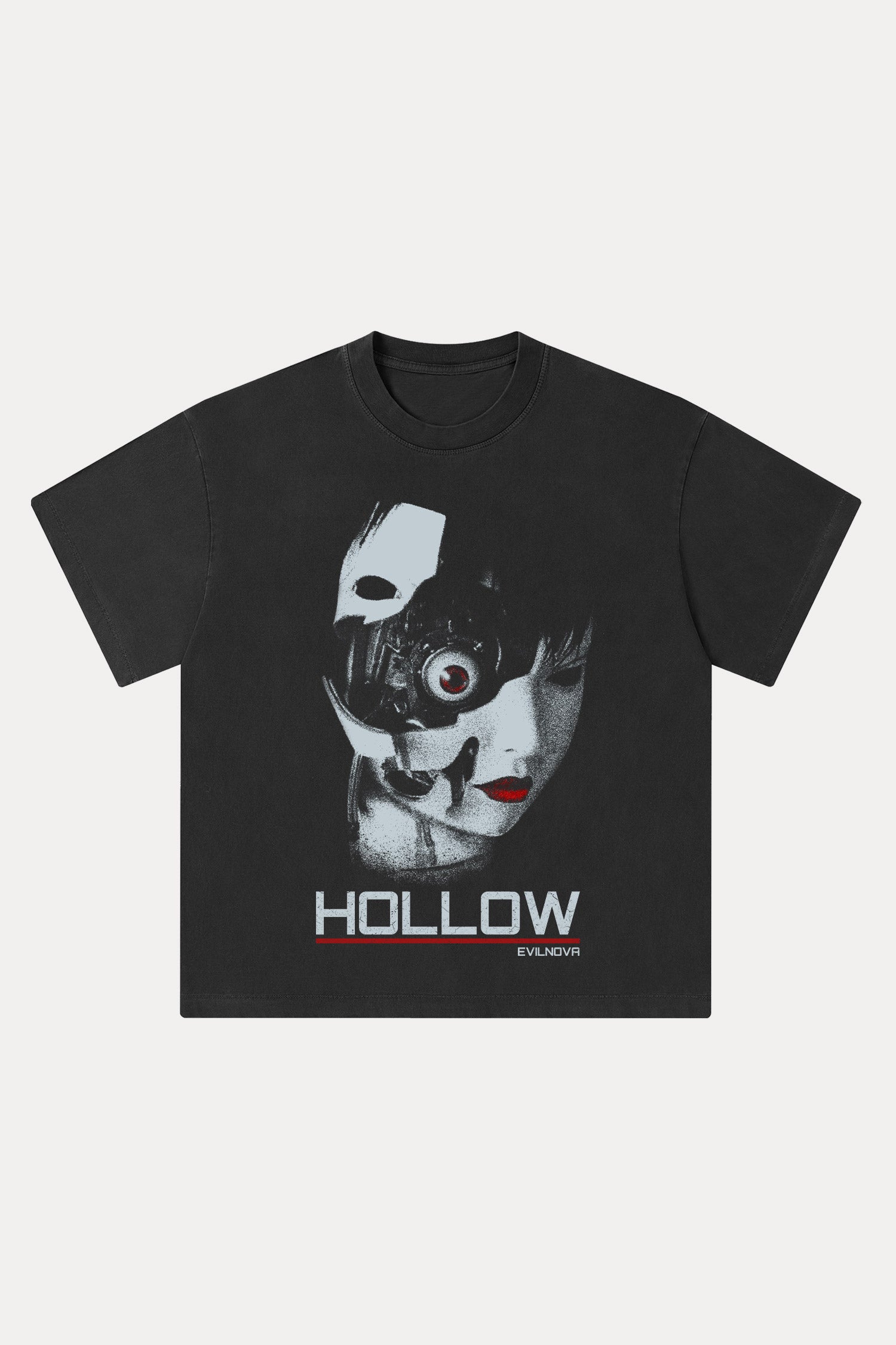 Evilnova Hollow Washed Streetwear T-Shirt-Evilnova