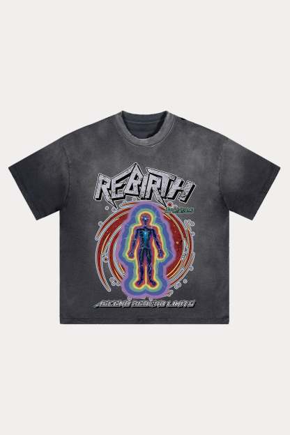Evilnova Rebirth Distressed Washed T-Shirt-Evilnova