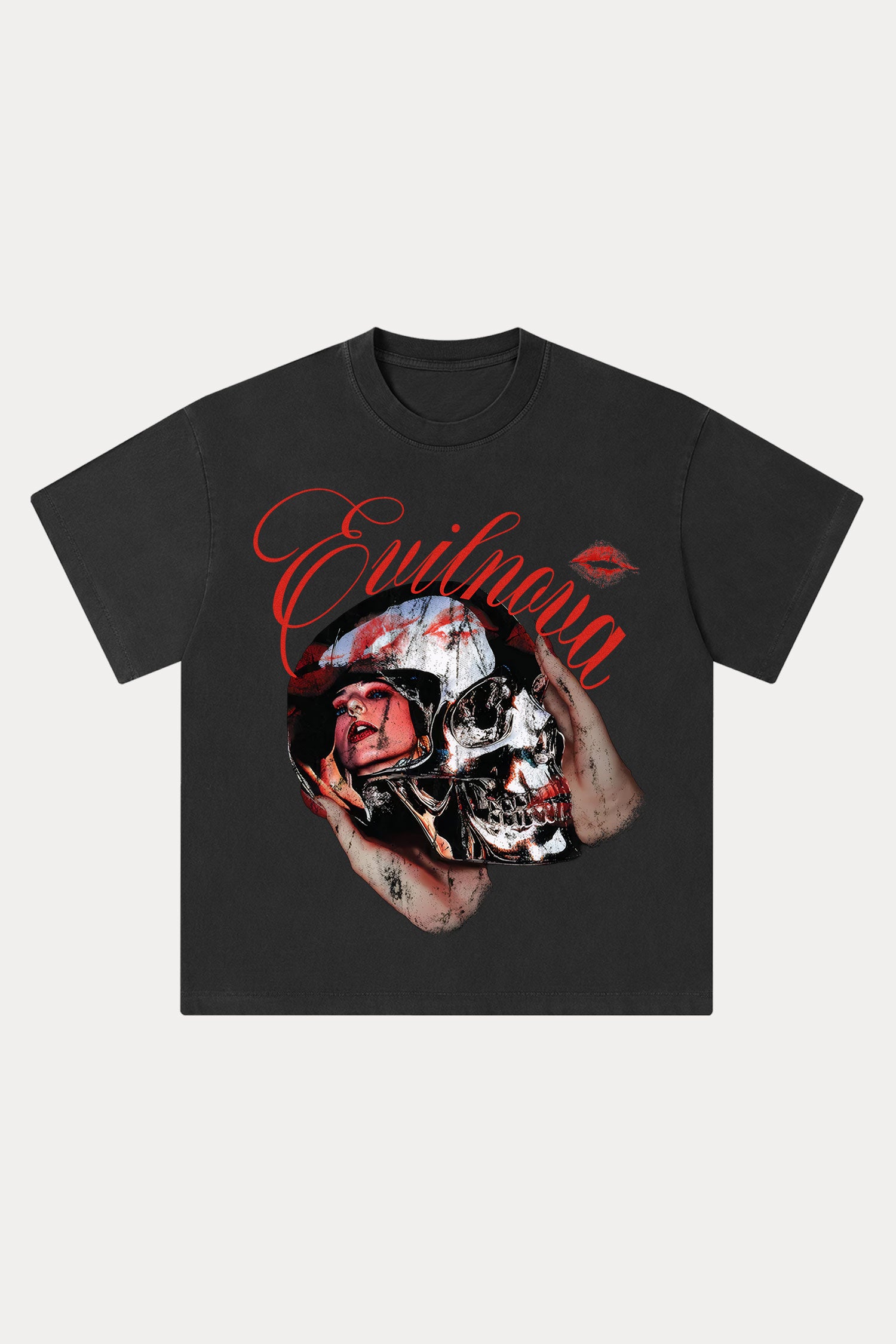 Evilnova Reflections Washed Streetwear T-Shirt-Evilnova