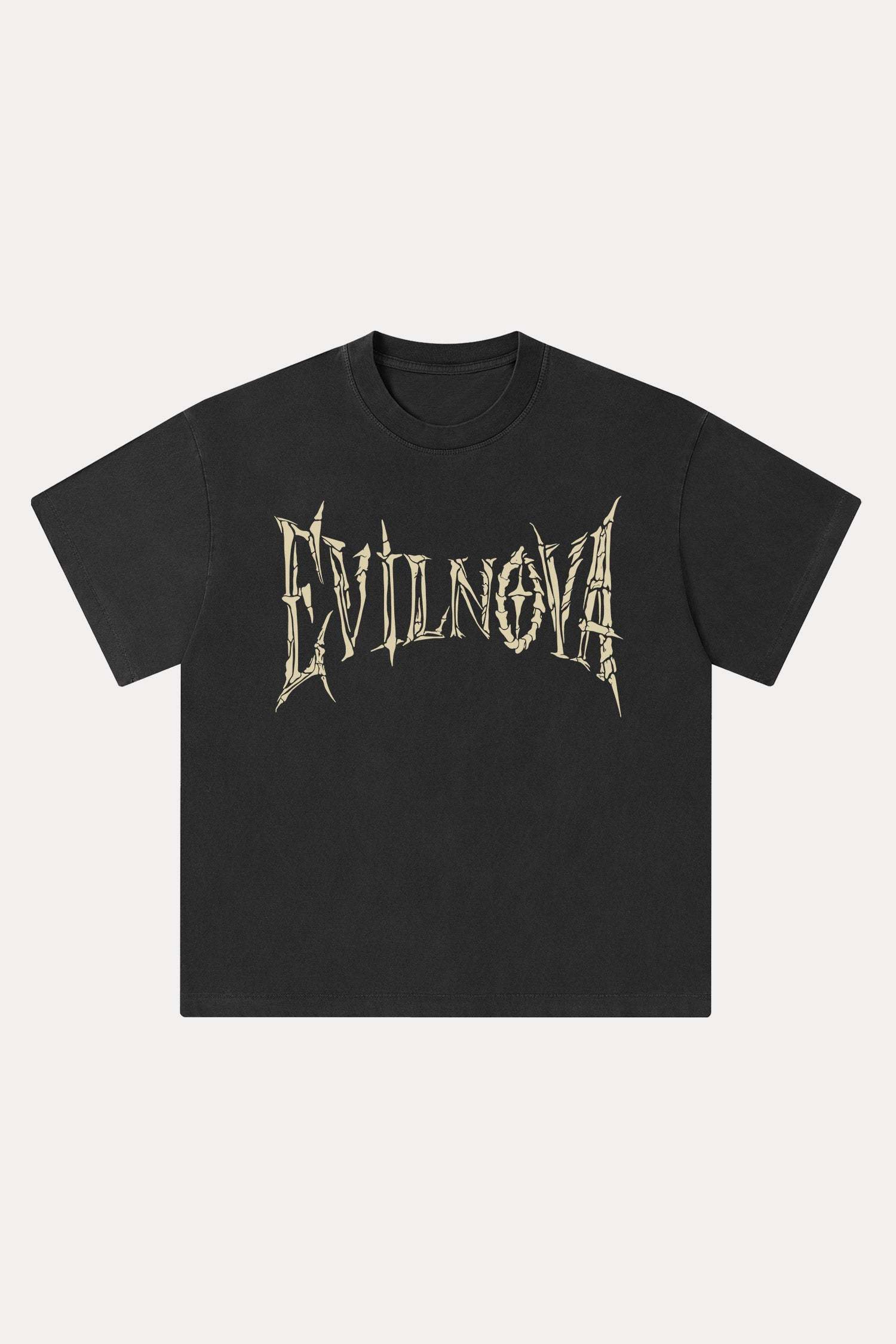 Evilnova Skeleton Washed Streetwear T-Shirt-Evilnova