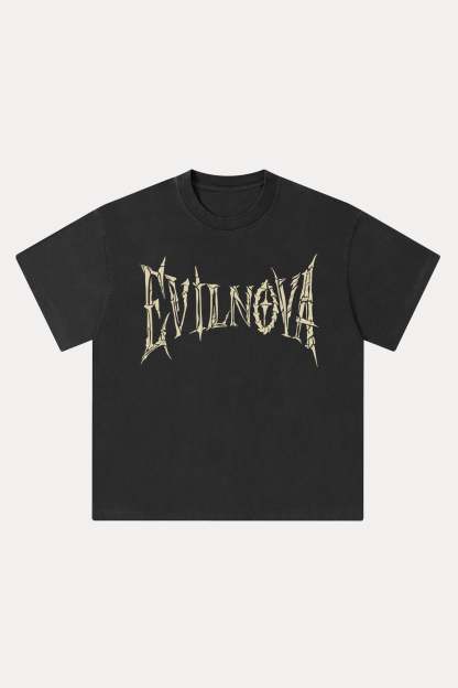 Evilnova Skeleton Washed Streetwear T-Shirt-Evilnova