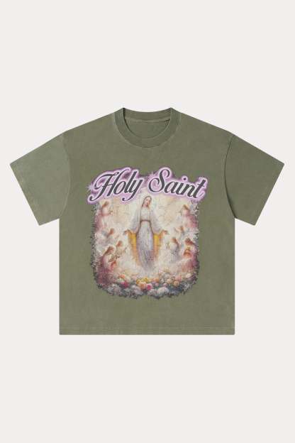 Evilnova Holy Saint Washed Streetwear T-Shirt-Evilnova