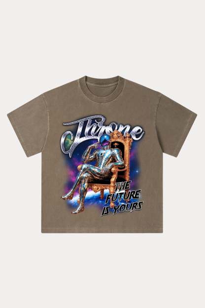 Evilnova Throne Washed Streetwear T-Shirt-Evilnova