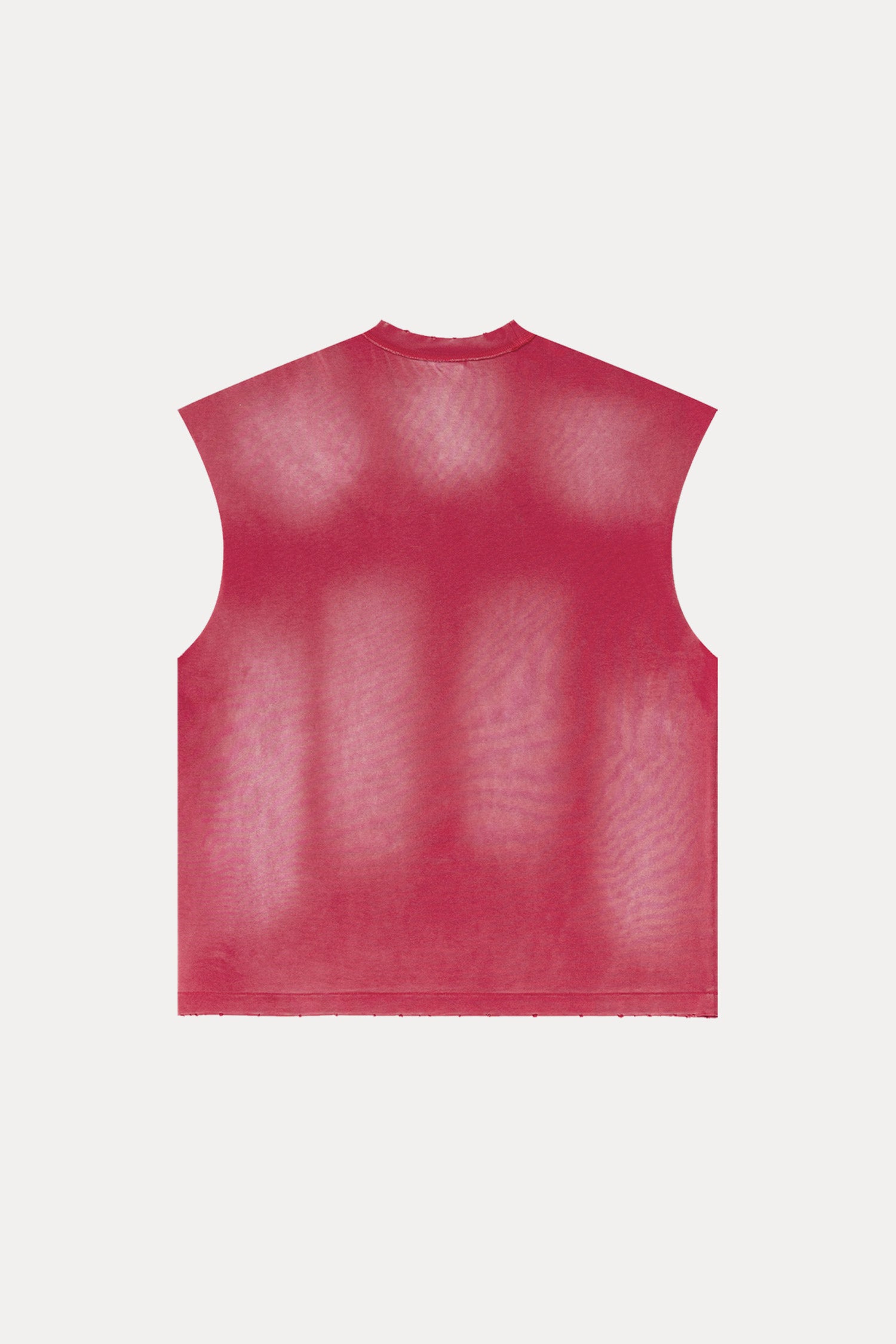 Evilnova Vintage Red Washed Distressed Tank Top & Sweatshorts Set-Evilnova