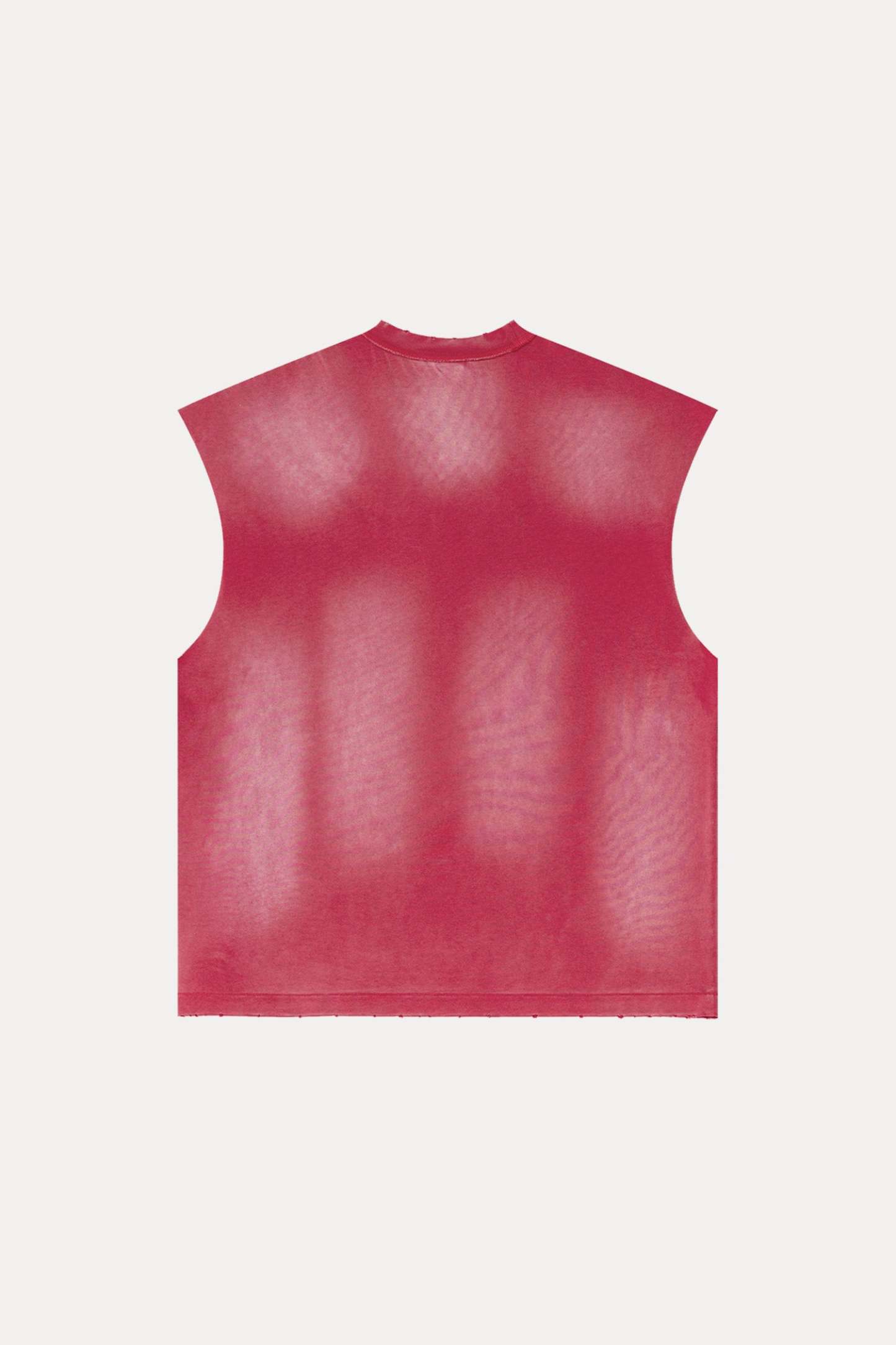 Evilnova Vintage Red Washed Distressed Tank Top & Sweatshorts Set-Evilnova