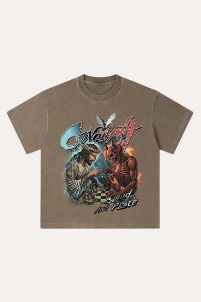 Evilnova Covenent Washed Streetwear T-Shirt-Evilnova