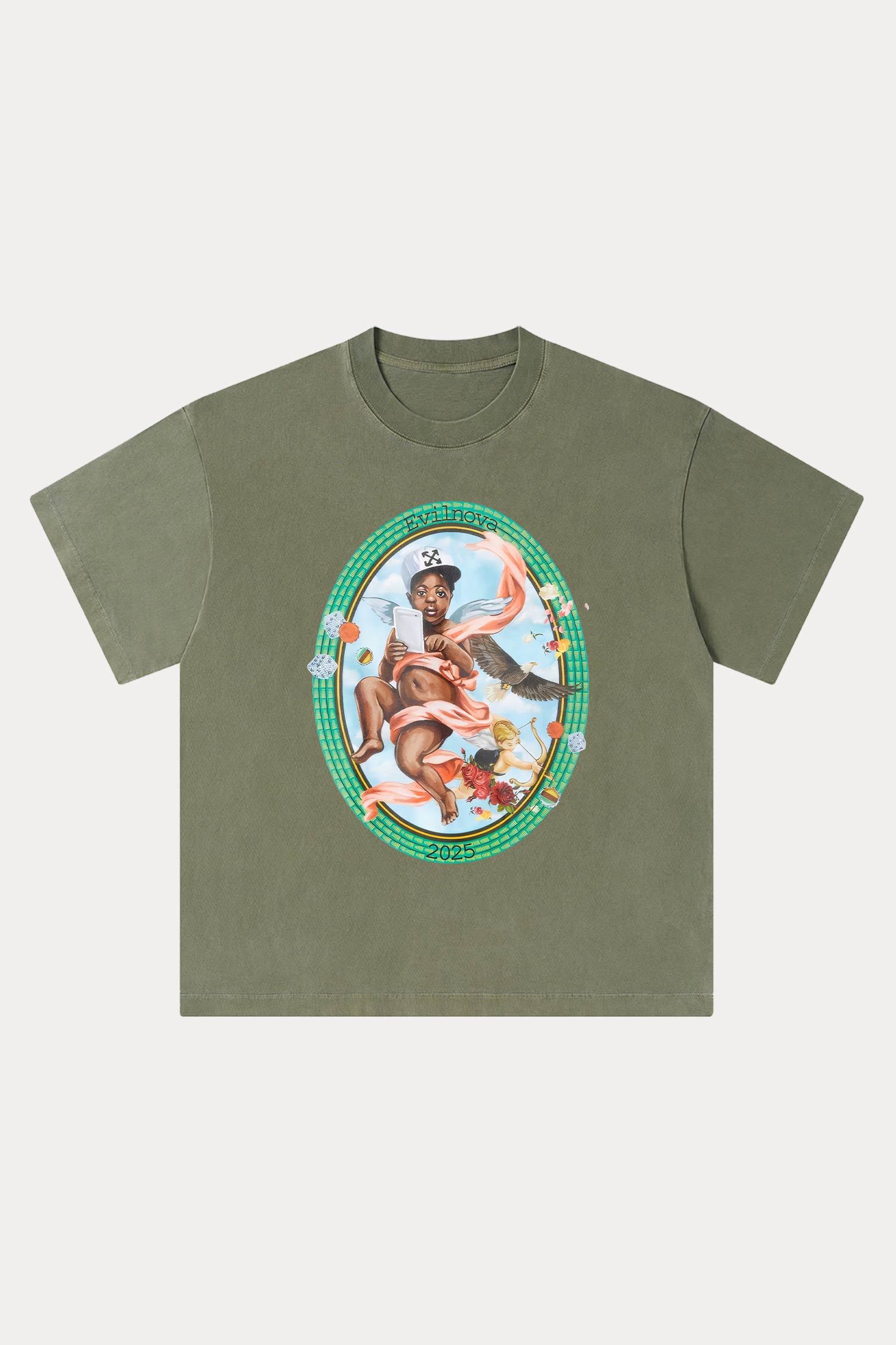 Evilnova Sacred Art Washed Streetwear T-Shirt-Evilnova