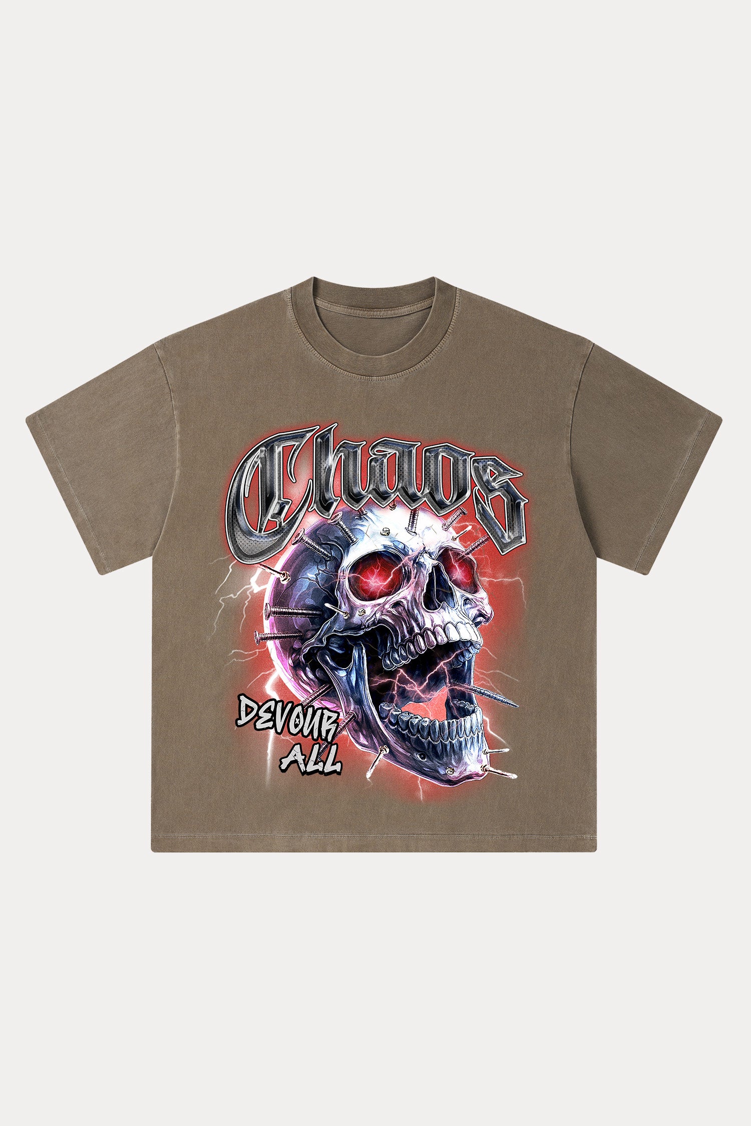 Evilnova Choas Washed Streetwear T-Shirt-Evilnova
