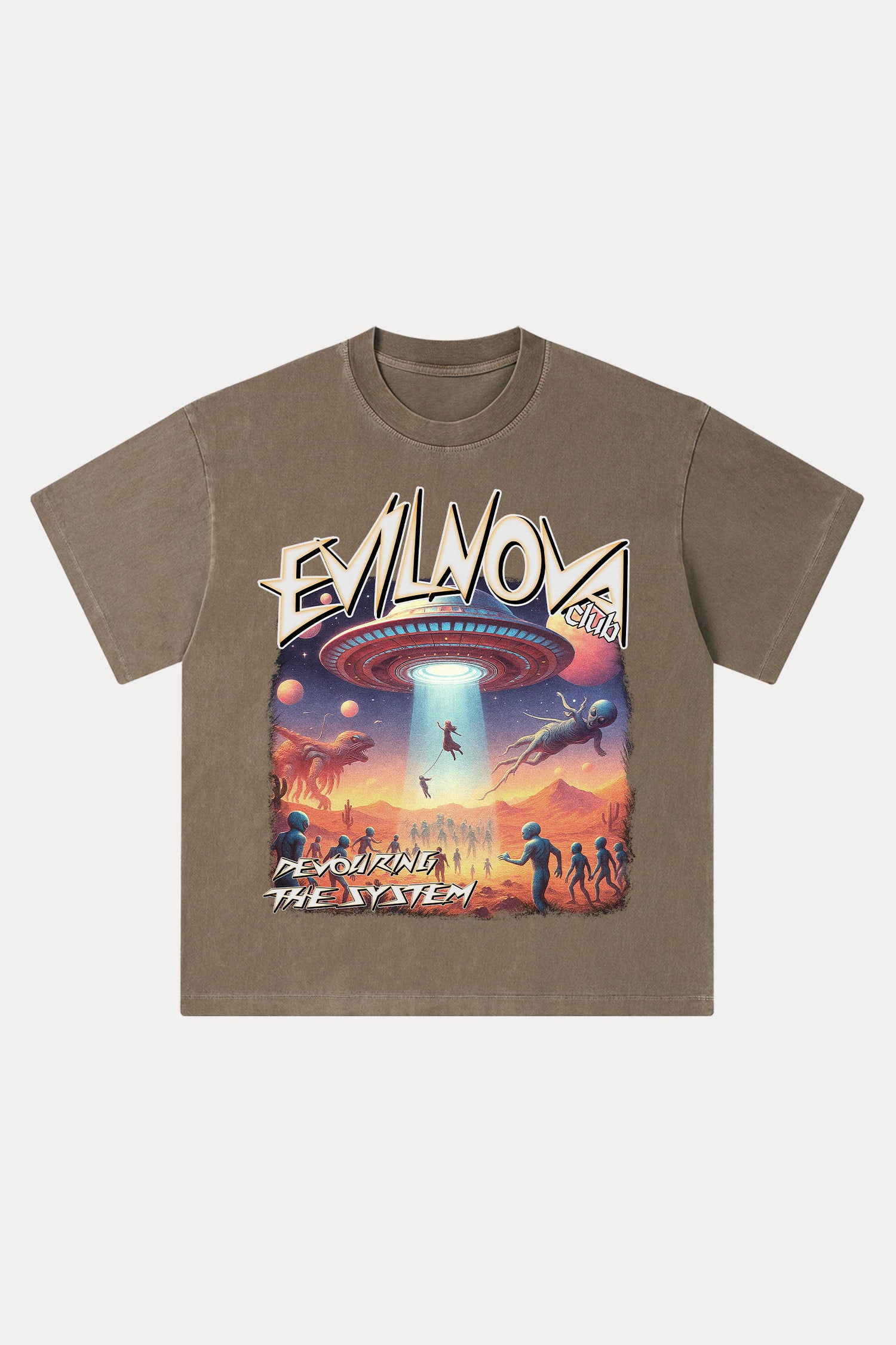 Evilnova Mystery Washed Streetwear T-Shirt-Evilnova