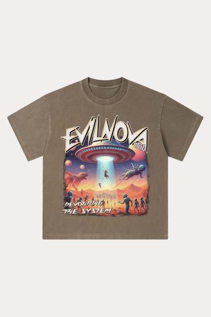 Evilnova Mystery Washed Streetwear T-Shirt-Evilnova