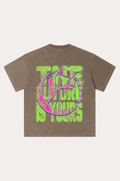 Evilnova Energy Figure Washed Streetwear T-Shirt-Evilnova