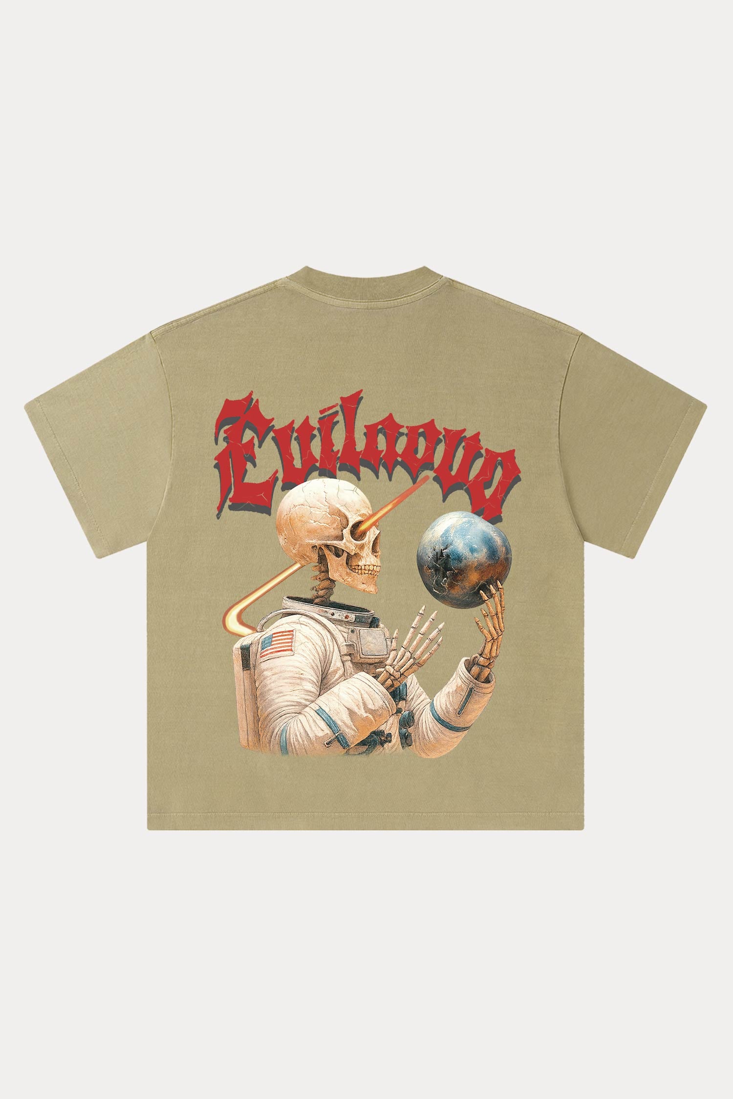 Evilnova Cosmic Explorer Washed Streetwear T-Shirt-Evilnova