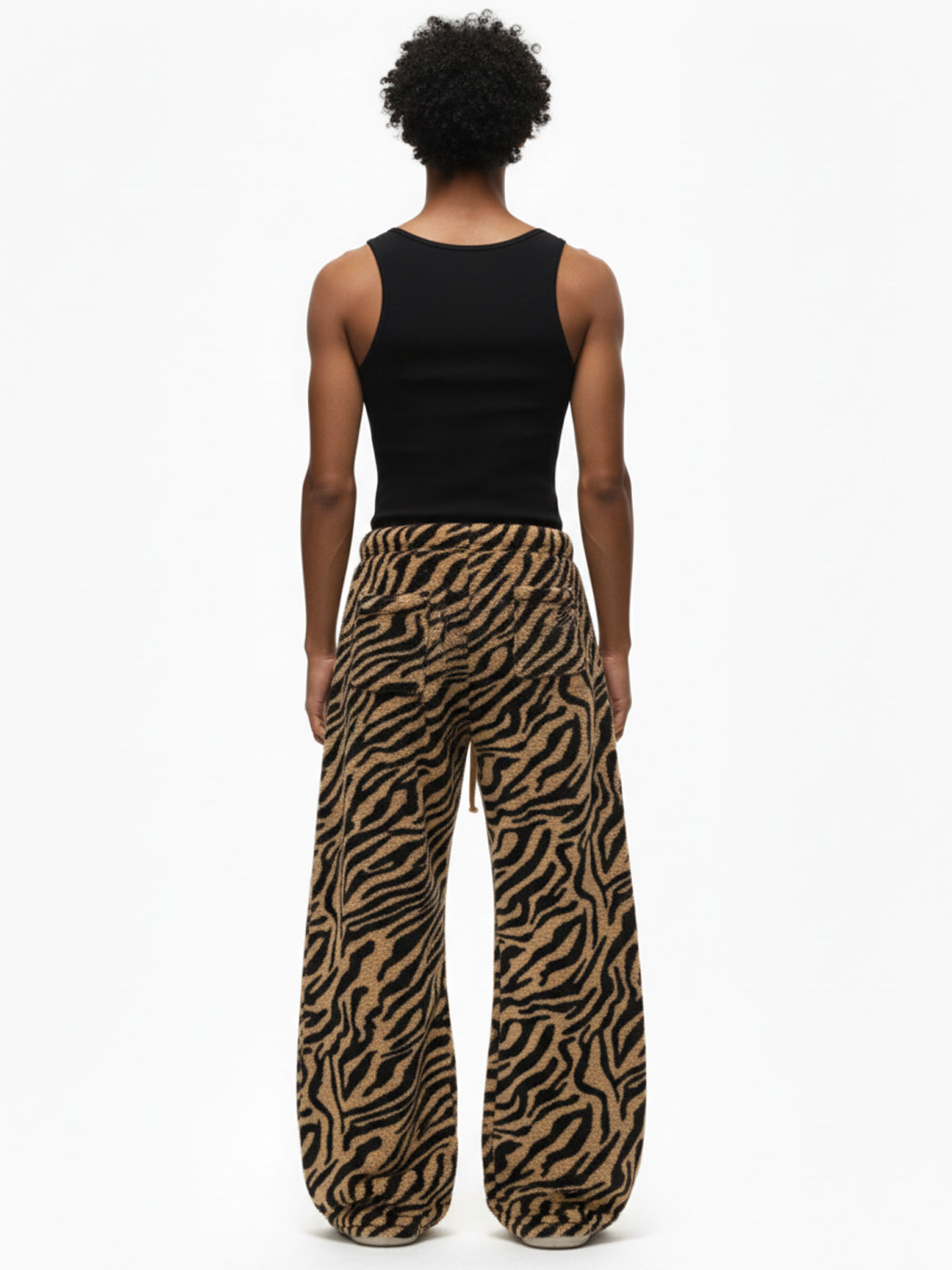 Evilnova Retro Tiger Print Wide-Leg Lounge Barrel Pants
