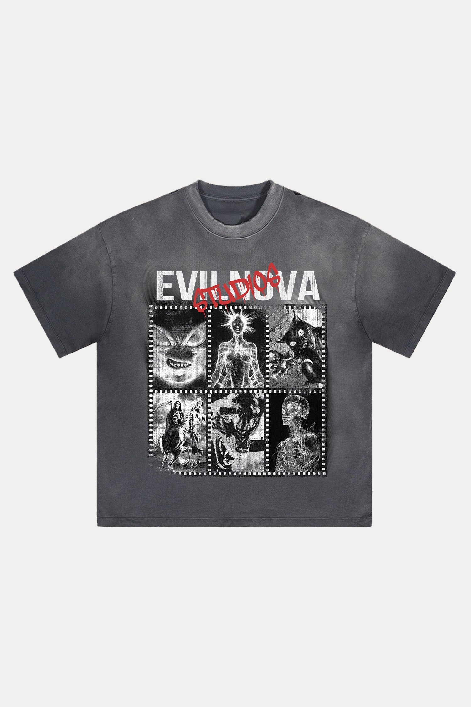Evilnova  Evilnova Studios Distressed Washed T-Shirt-Evilnova