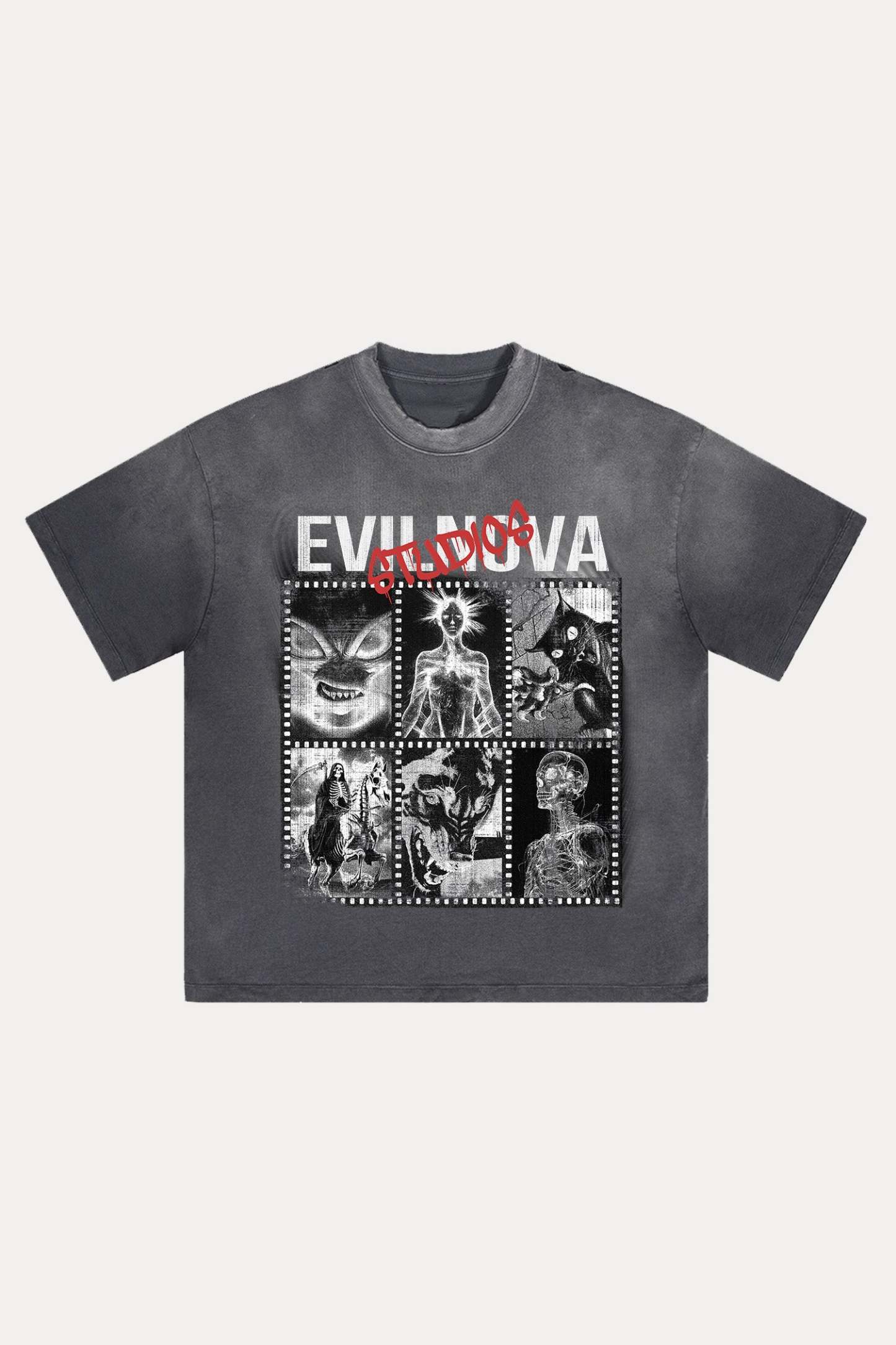 Evilnova  Evilnova Studios Distressed Washed T-Shirt-Evilnova