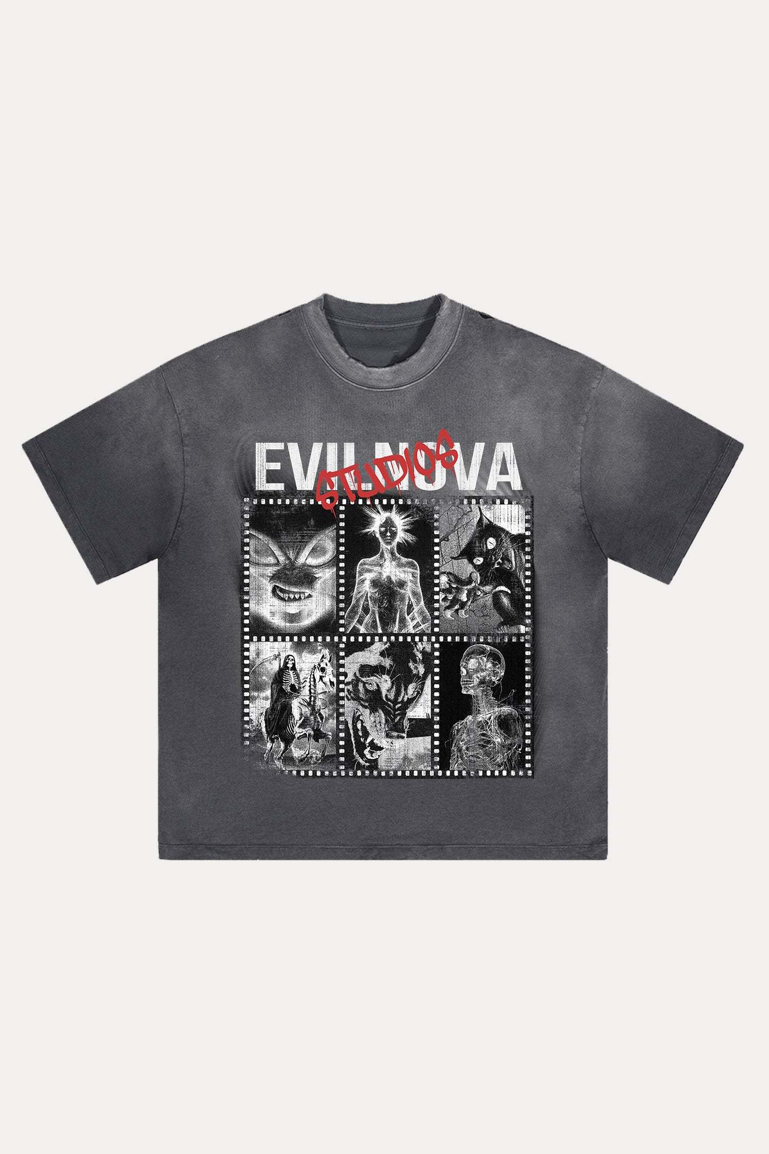 Evilnova  Evilnova Studios Distressed Washed T-Shirt-Evilnova