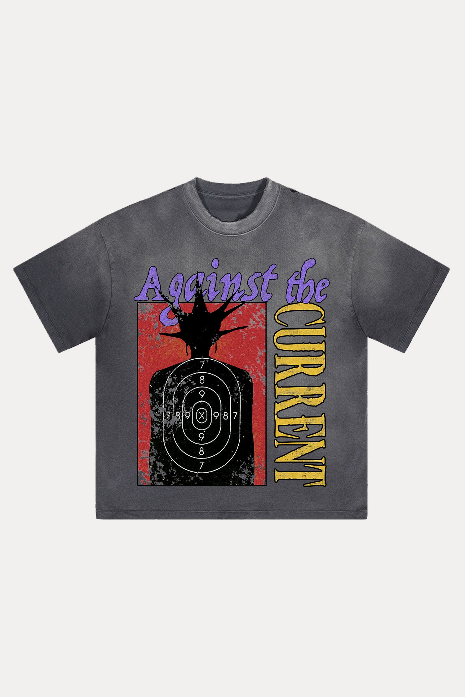 Evilnova Against the Current Distressed Washed T-Shirt-Evilnova