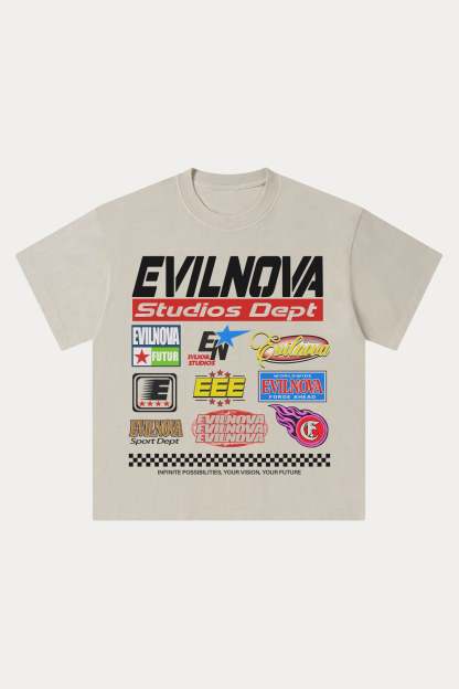 Evilnova Studios Dept Washed Streetwear T-Shirt-Evilnova