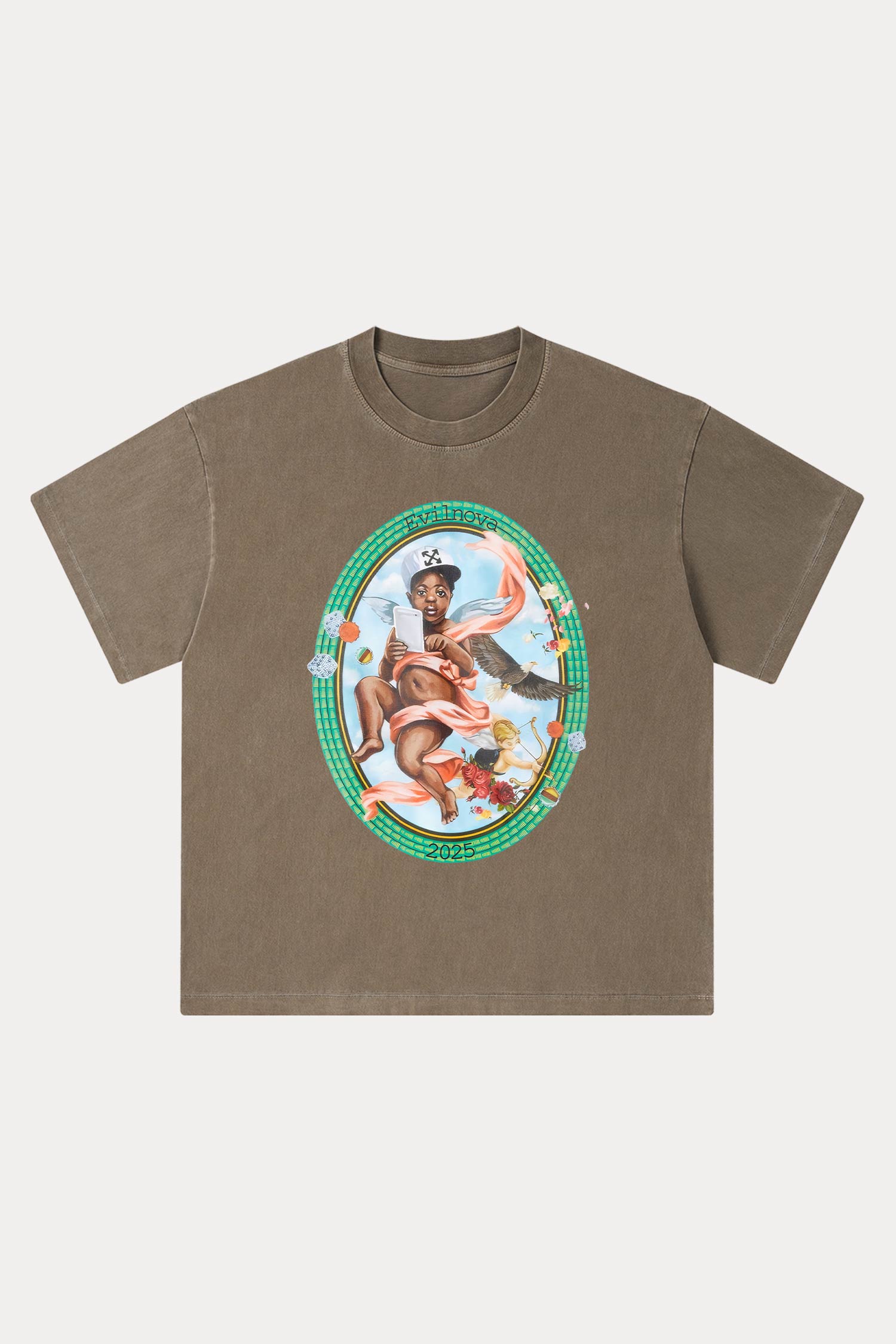 Evilnova Sacred Art Washed Streetwear T-Shirt-Evilnova