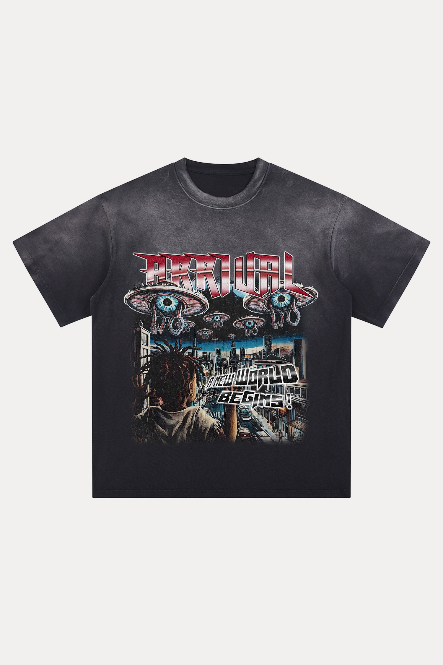 Evilnova Arrival Distressed Washed T-Shirt-Evilnova