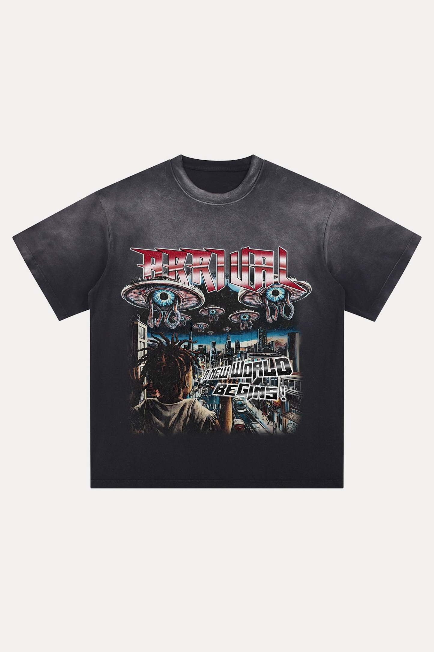 Evilnova Arrival Distressed Washed T-Shirt-Evilnova