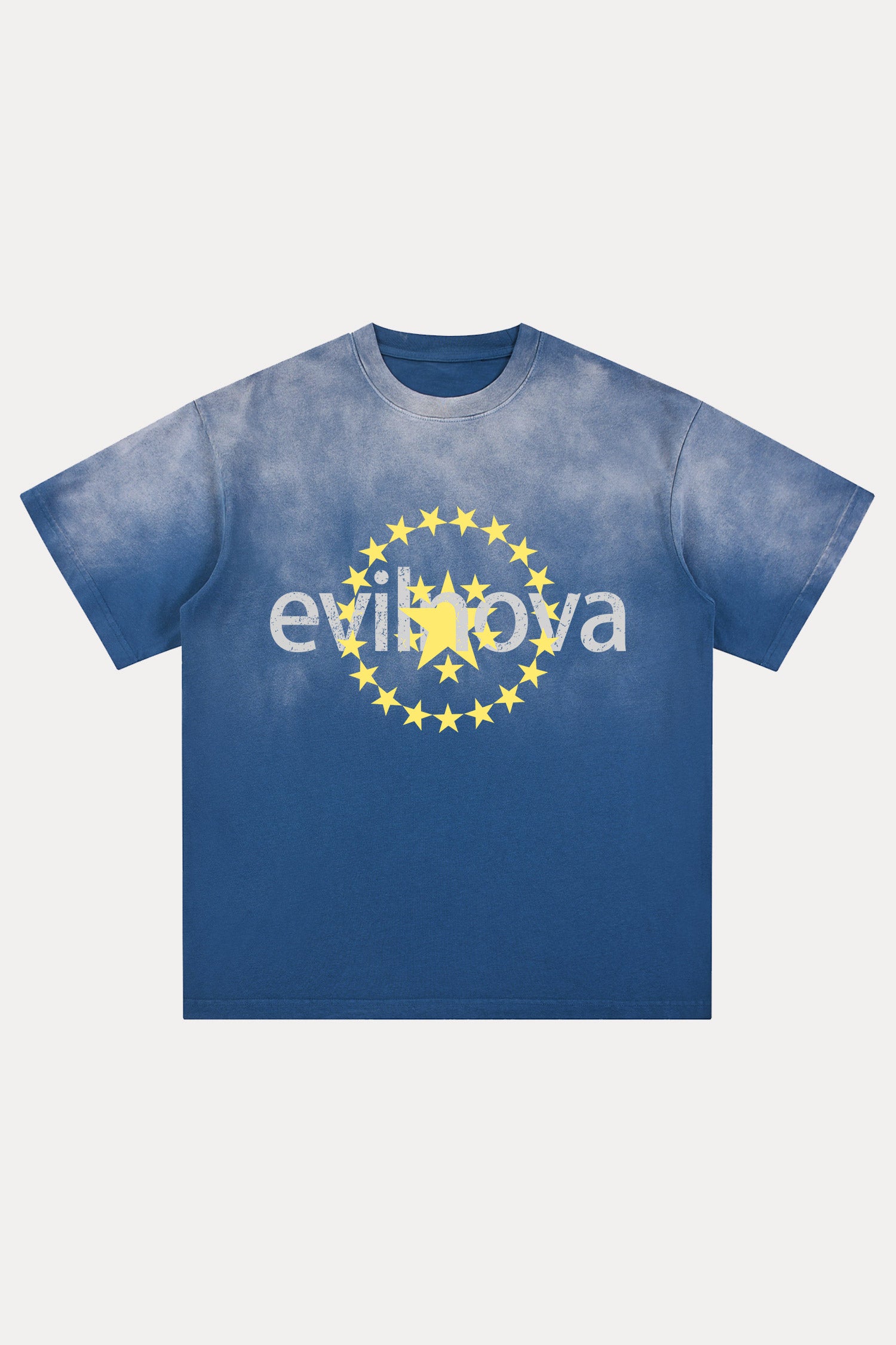 Evilnova Star Distressed Washed T-Shirt-Evilnova