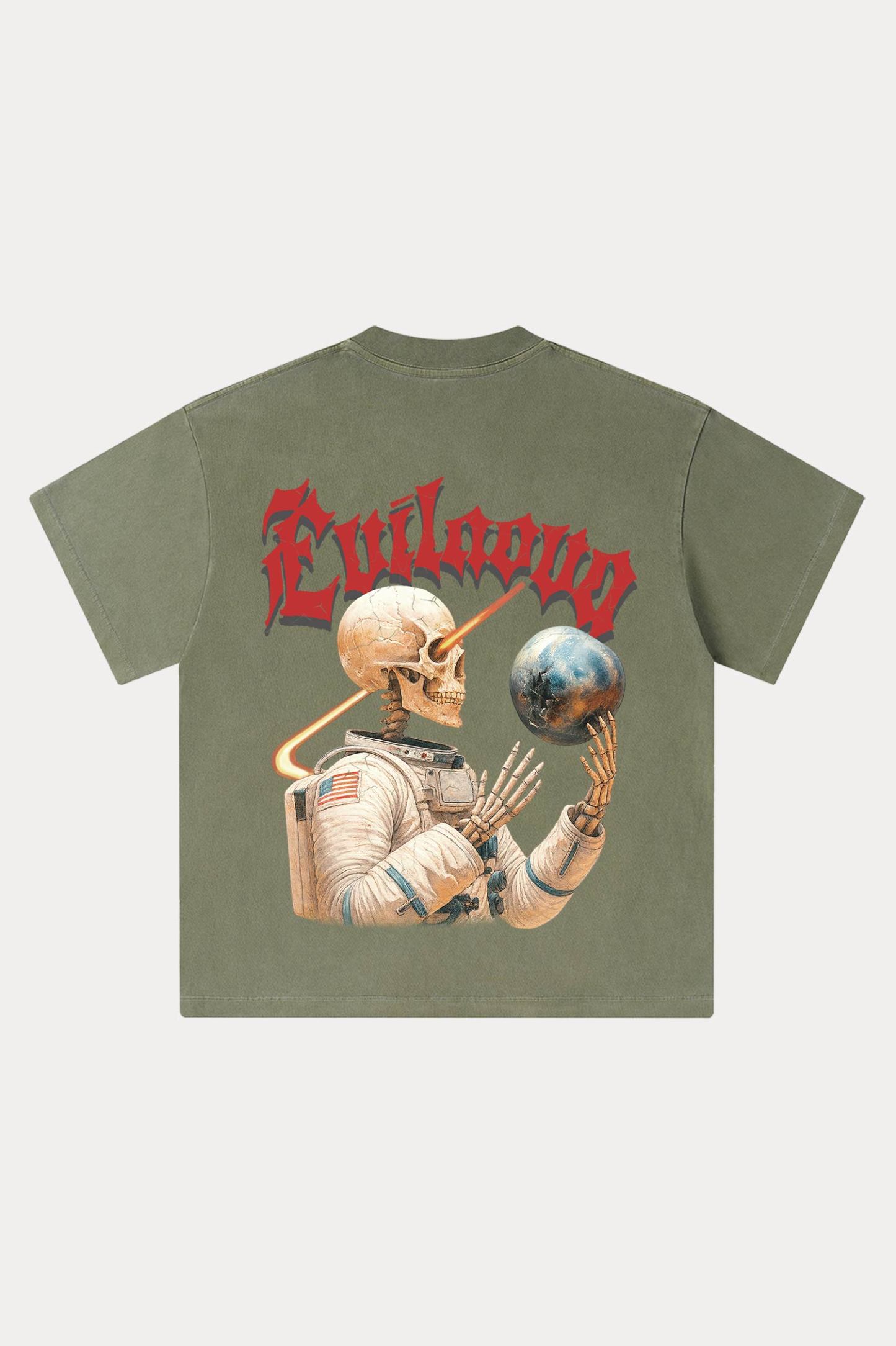 Evilnova Cosmic Explorer Washed Streetwear T-Shirt-Evilnova