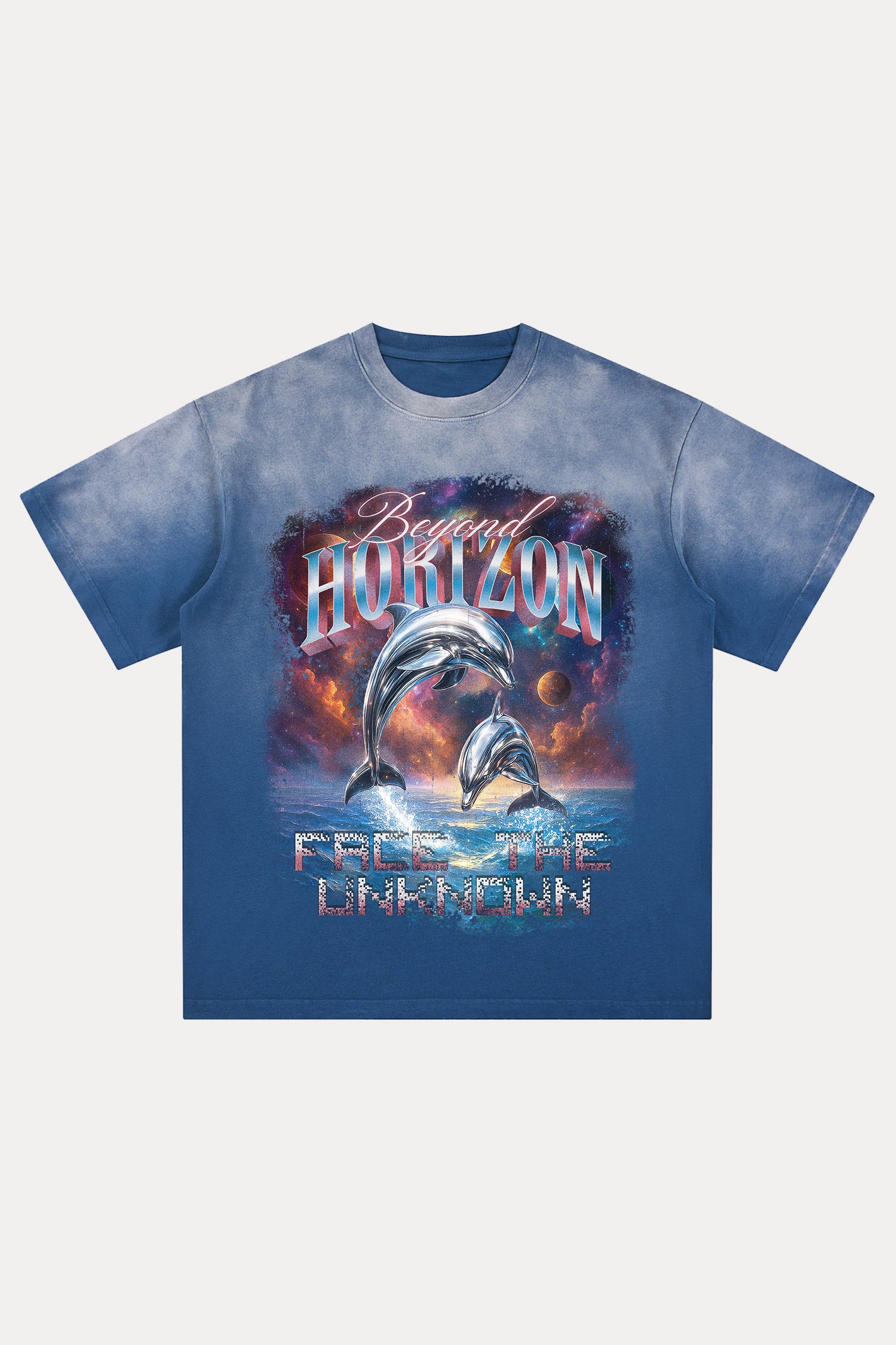 Evilnova Beyond Horizons Distressed Washed T-Shirt-Evilnova