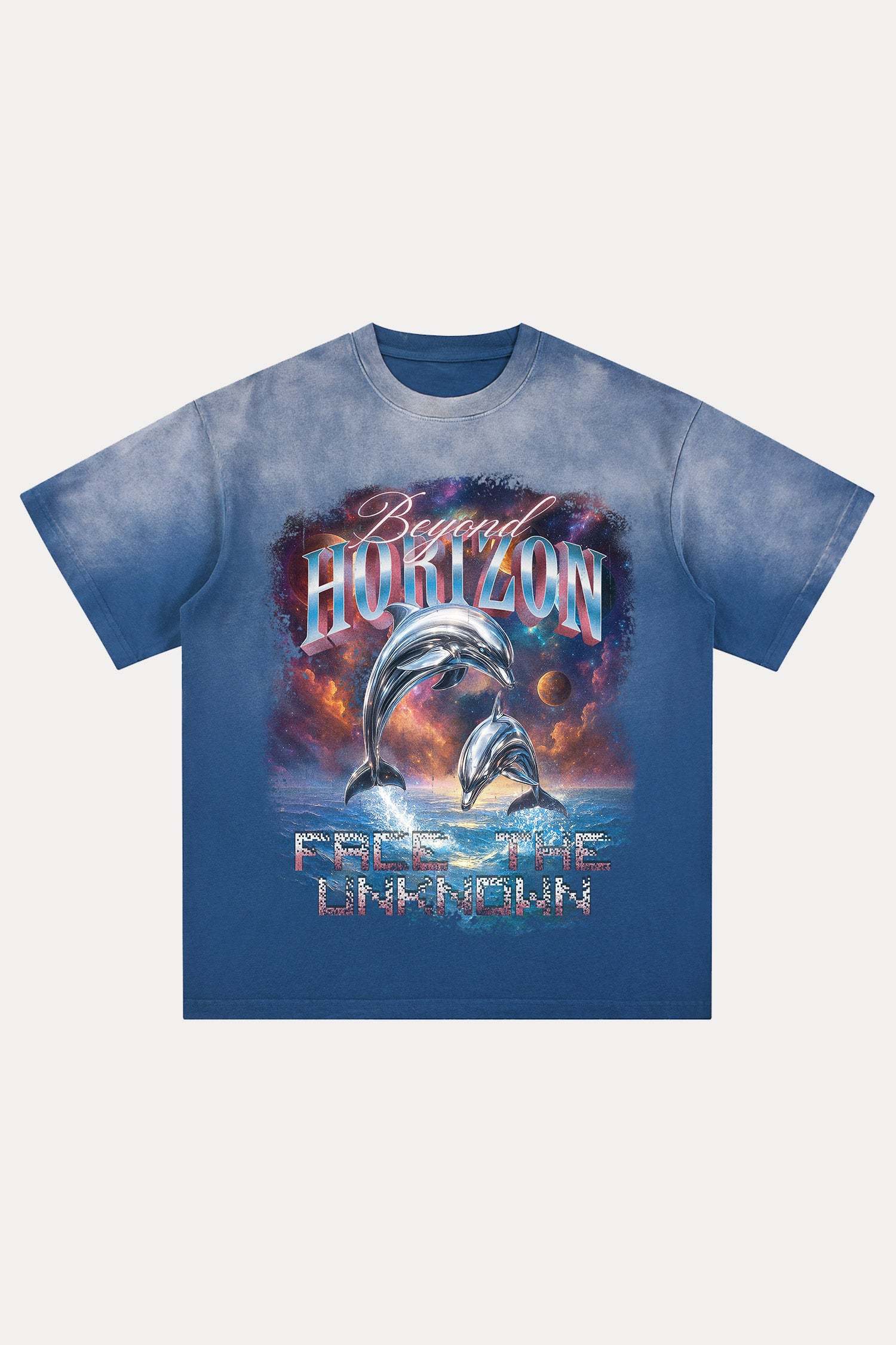 Evilnova Beyond Horizons Distressed Washed T-Shirt-Evilnova