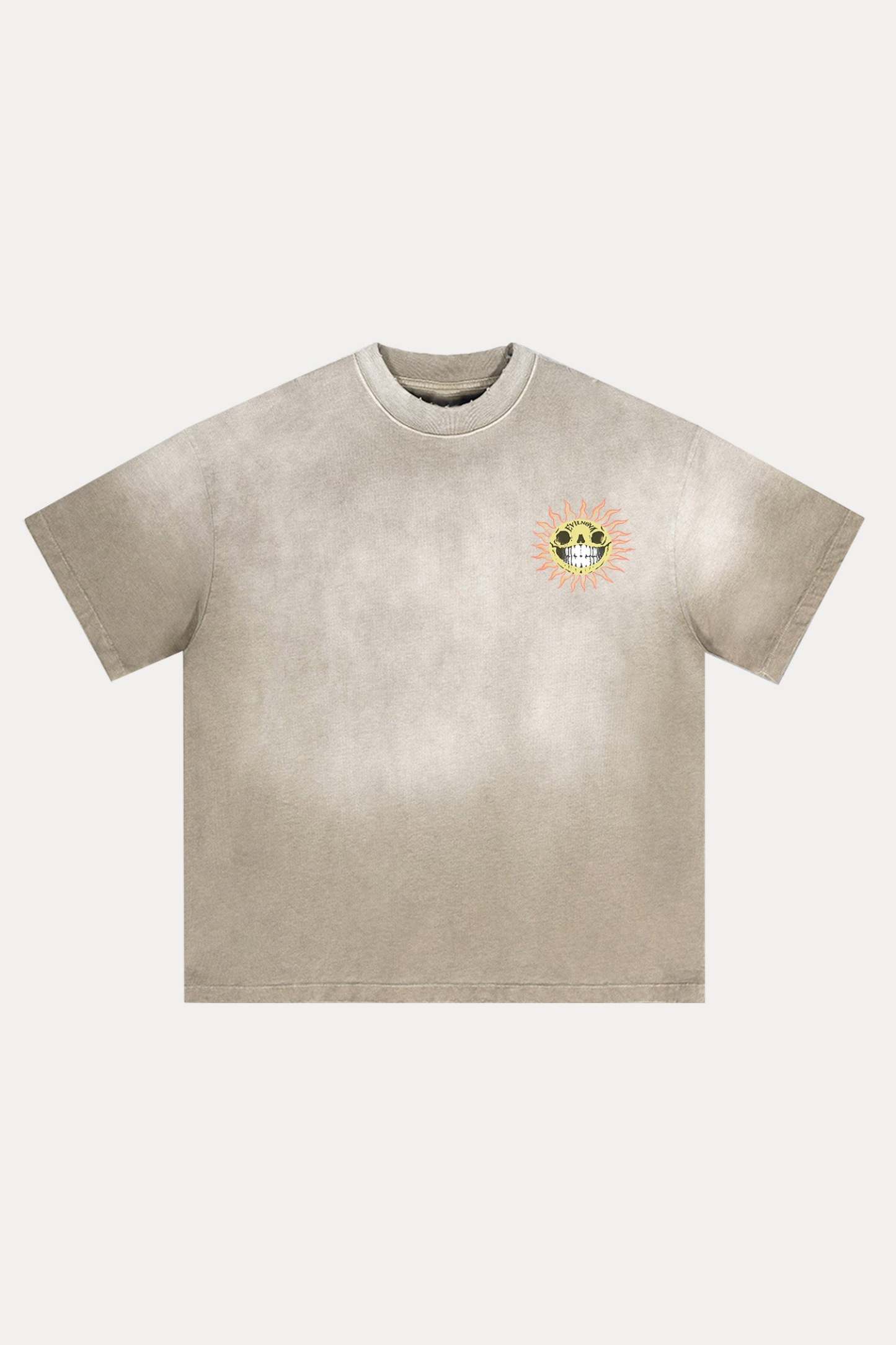 Evilnova The Grin of Doom Distressed Washed T-Shirt-Evilnova