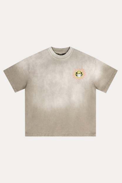 Evilnova The Grin of Doom Distressed Washed T-Shirt-Evilnova