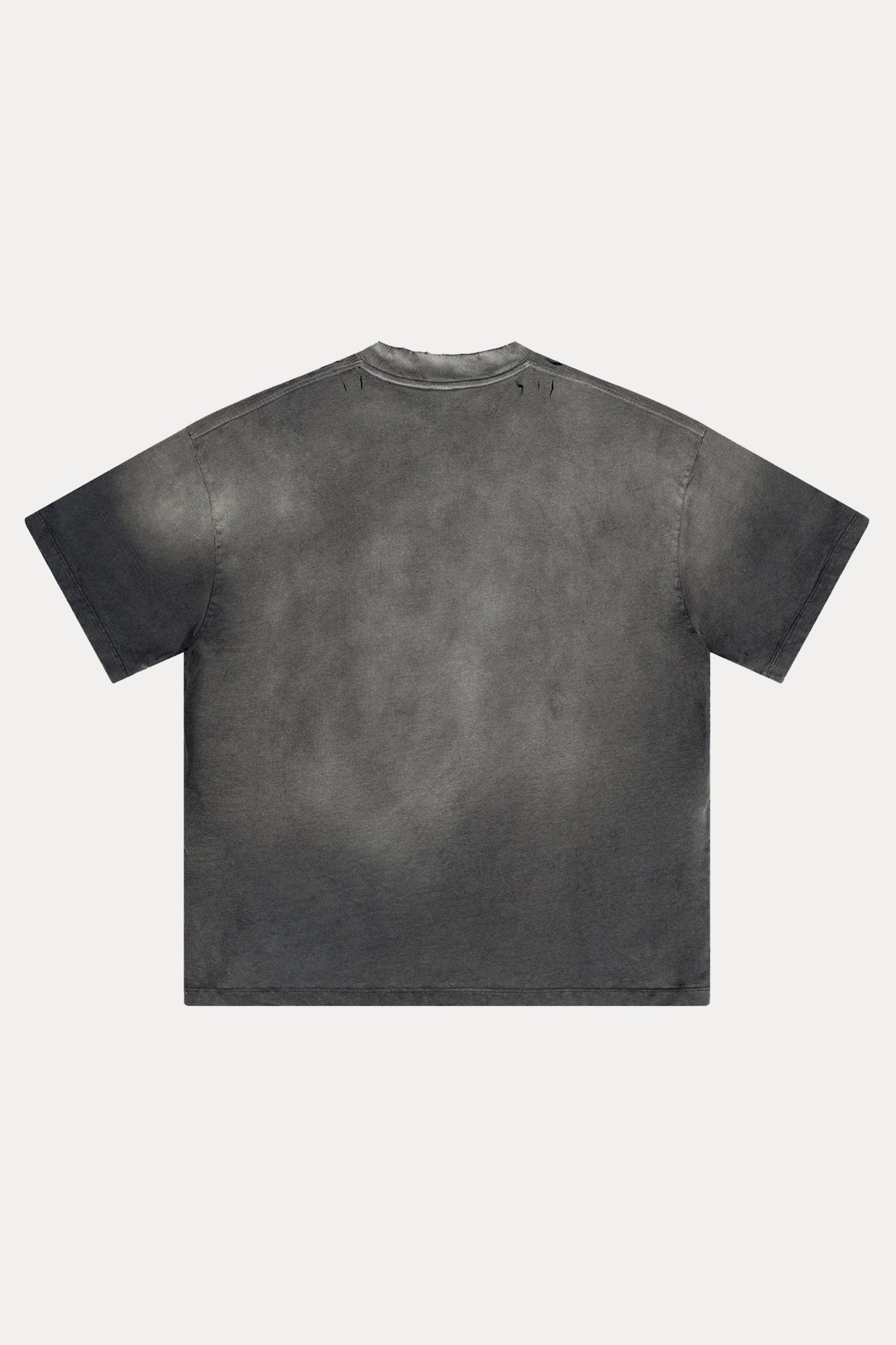 Evilnova Dark Gray U.S.A Logo Distressed Washed T-Shirt-Evilnova