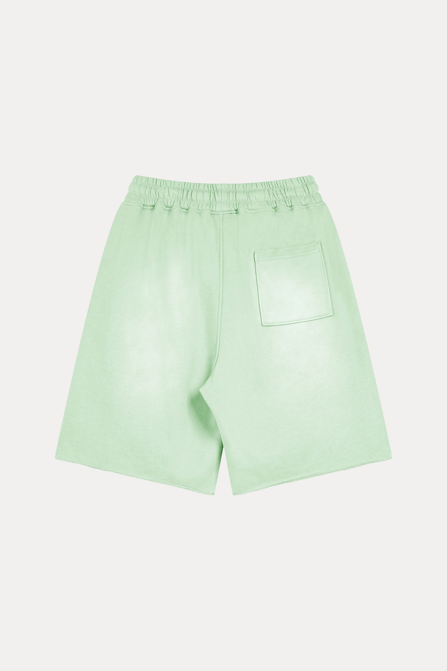 Evilnova Light Green Flame Washed Raw-Hem Sweatshorts-Evilnova