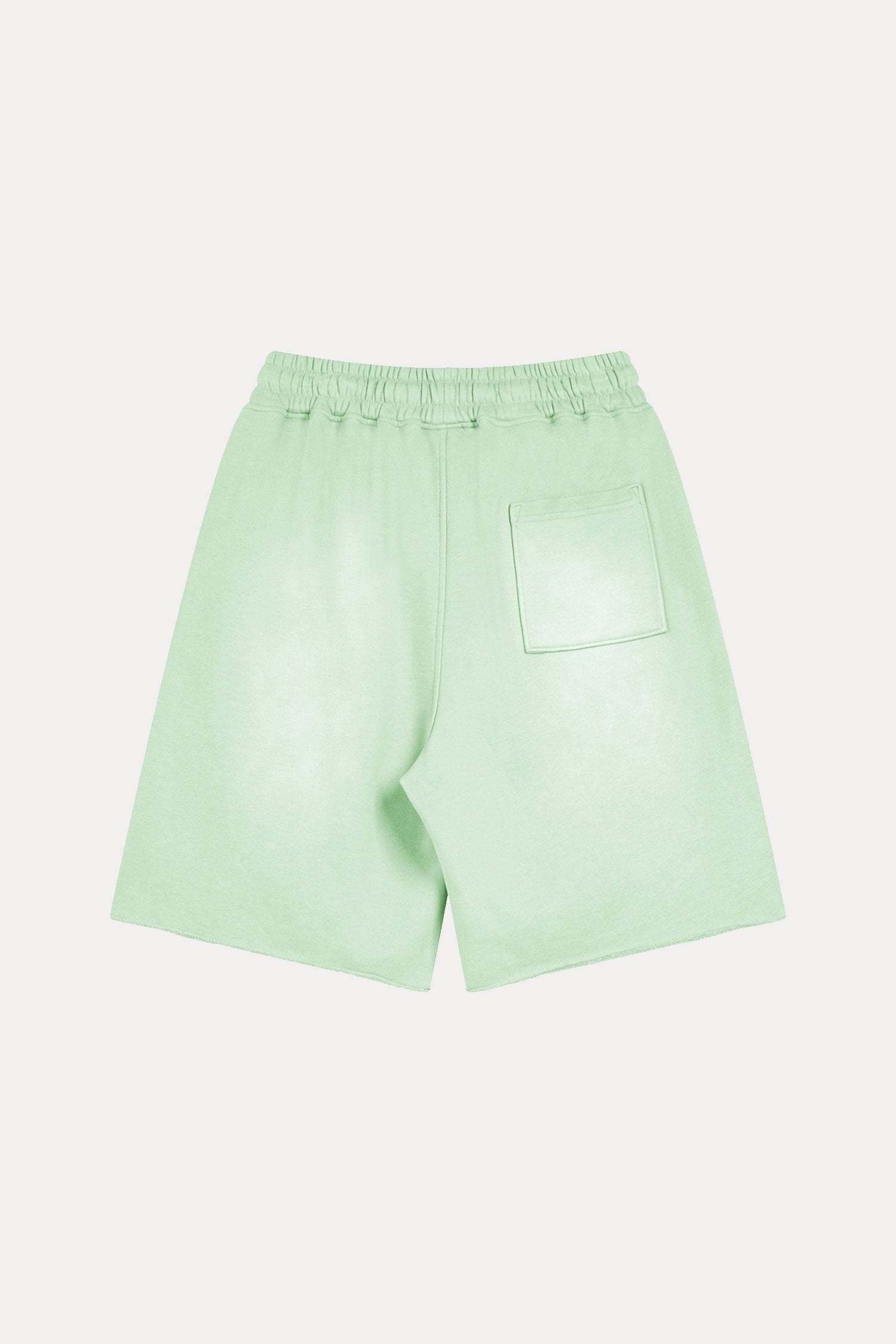 Evilnova Light Green Flame Washed Raw-Hem Sweatshorts-Evilnova