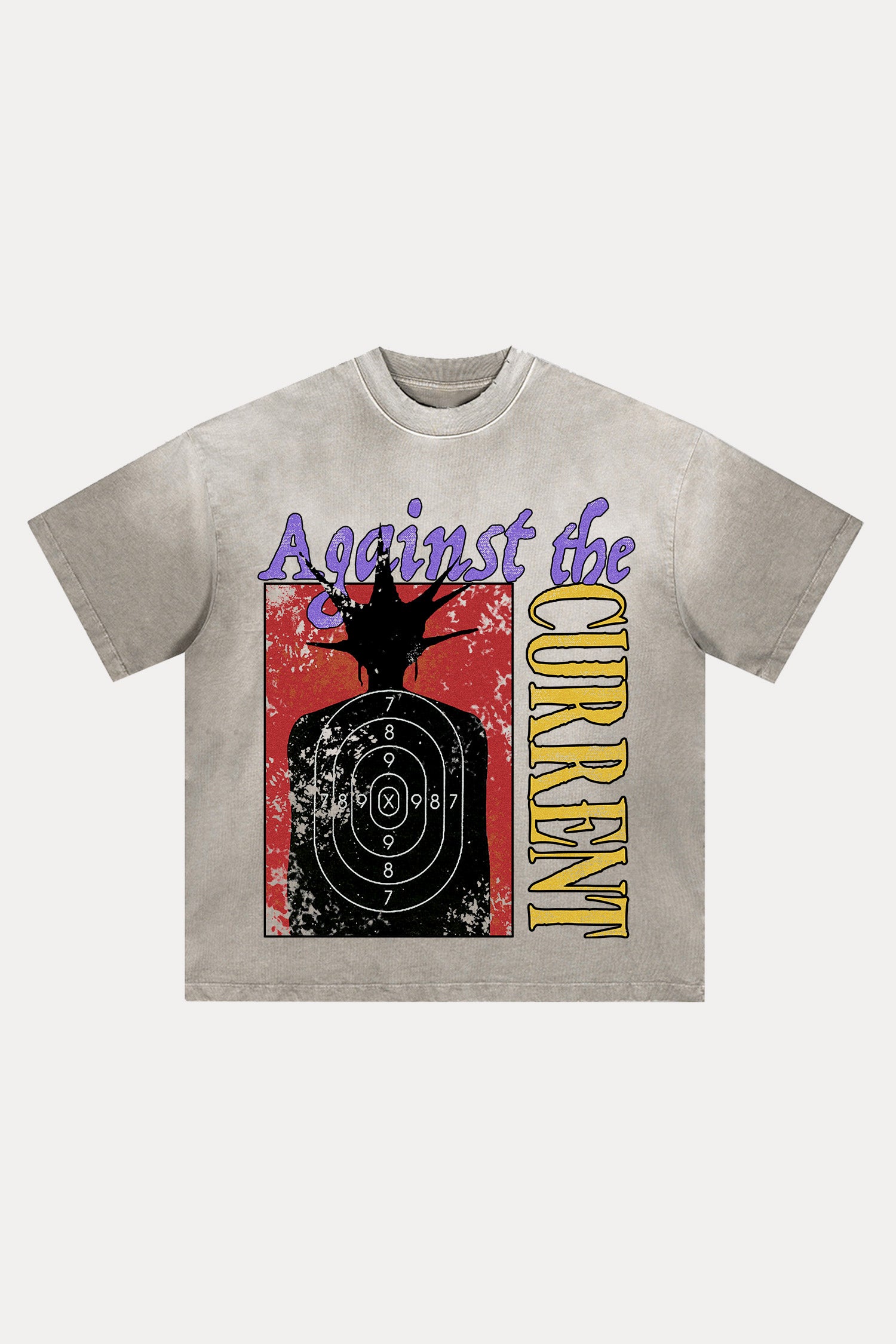 Evilnova Against the Current Distressed Washed T-Shirt-Evilnova