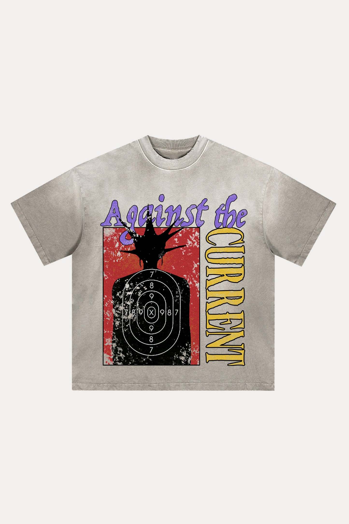 Evilnova Against the Current Distressed Washed T-Shirt-Evilnova