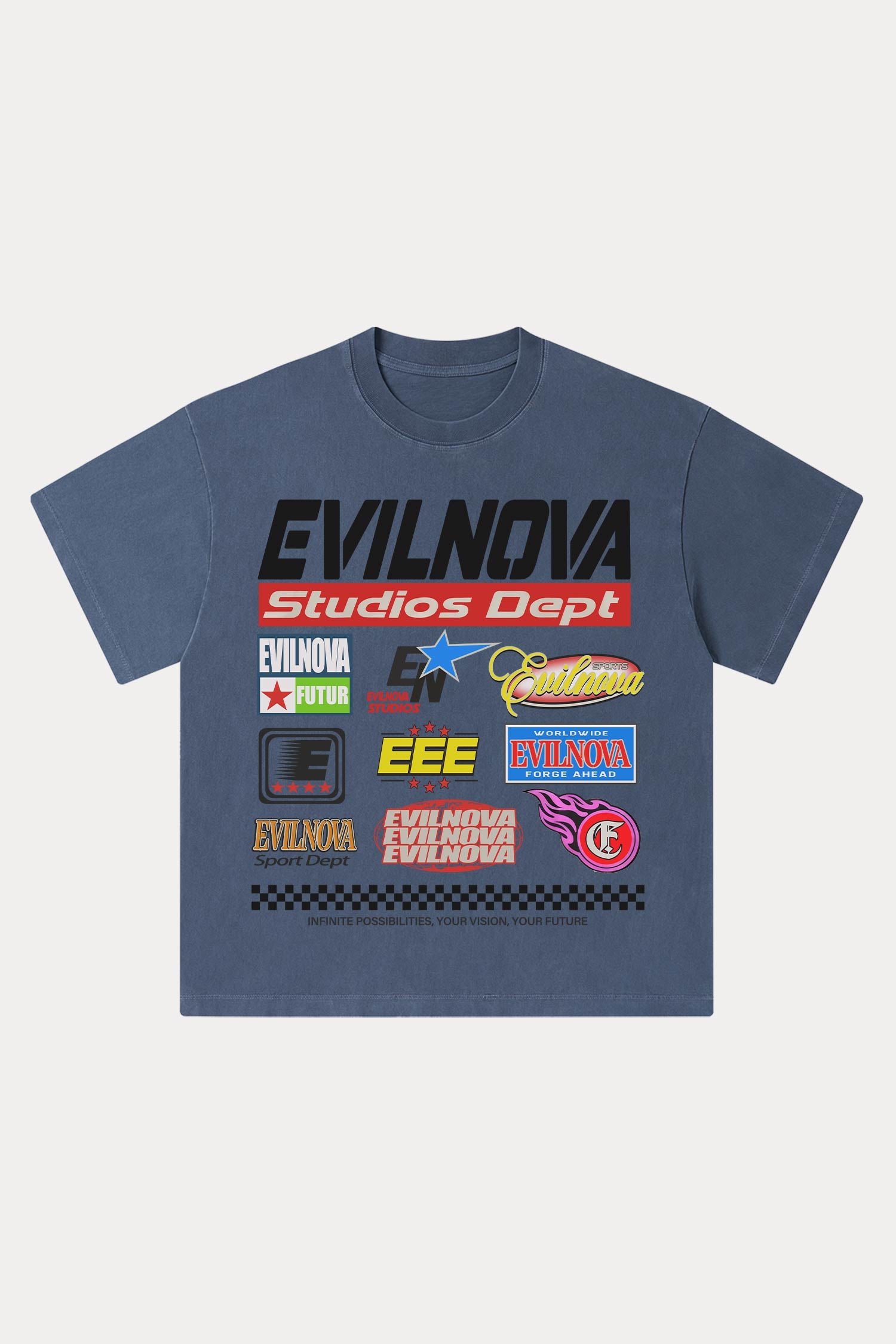 Evilnova Studios Dept Washed Streetwear T-Shirt-Evilnova