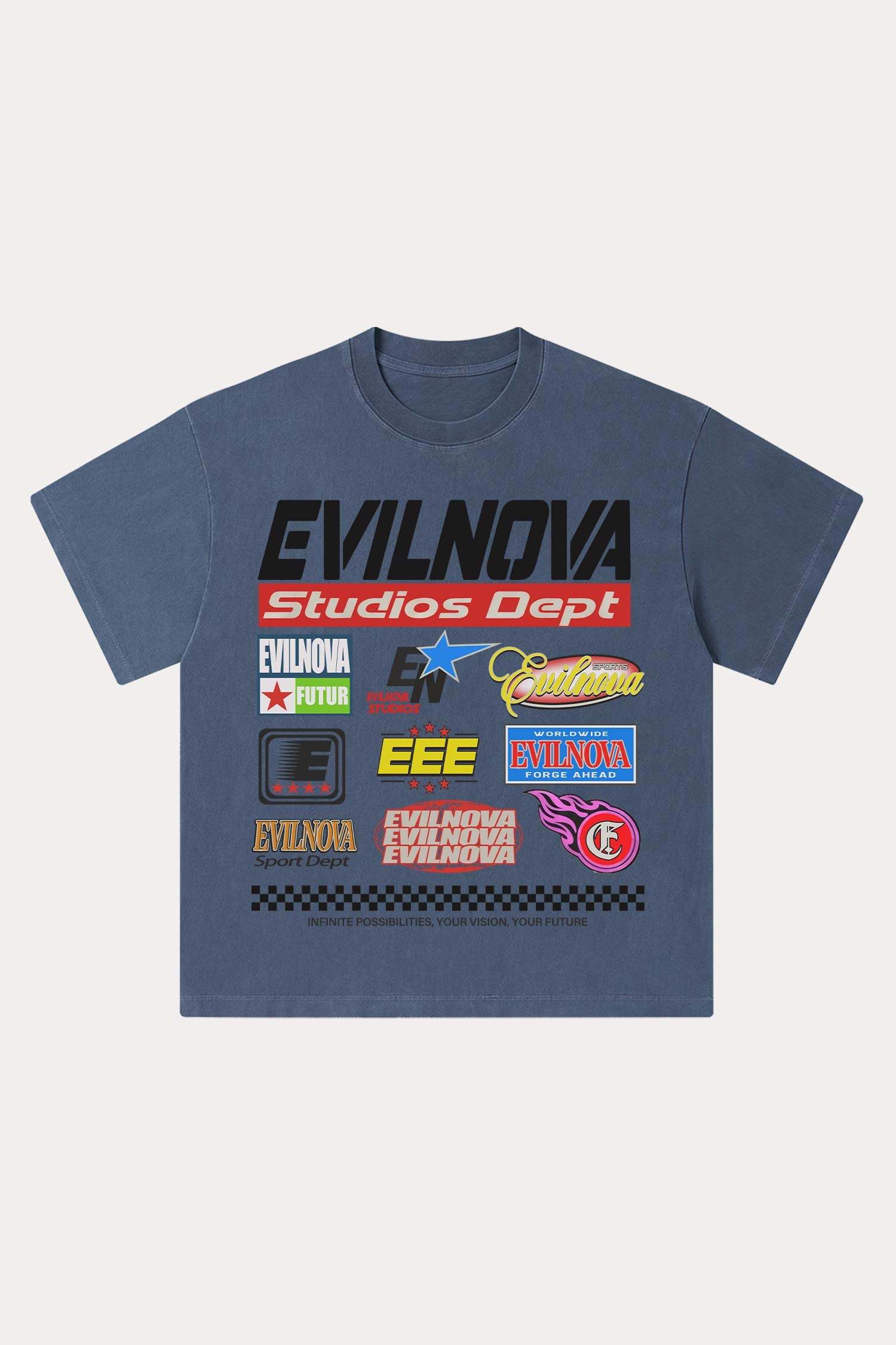 Evilnova Studios Dept Washed Streetwear T-Shirt-Evilnova