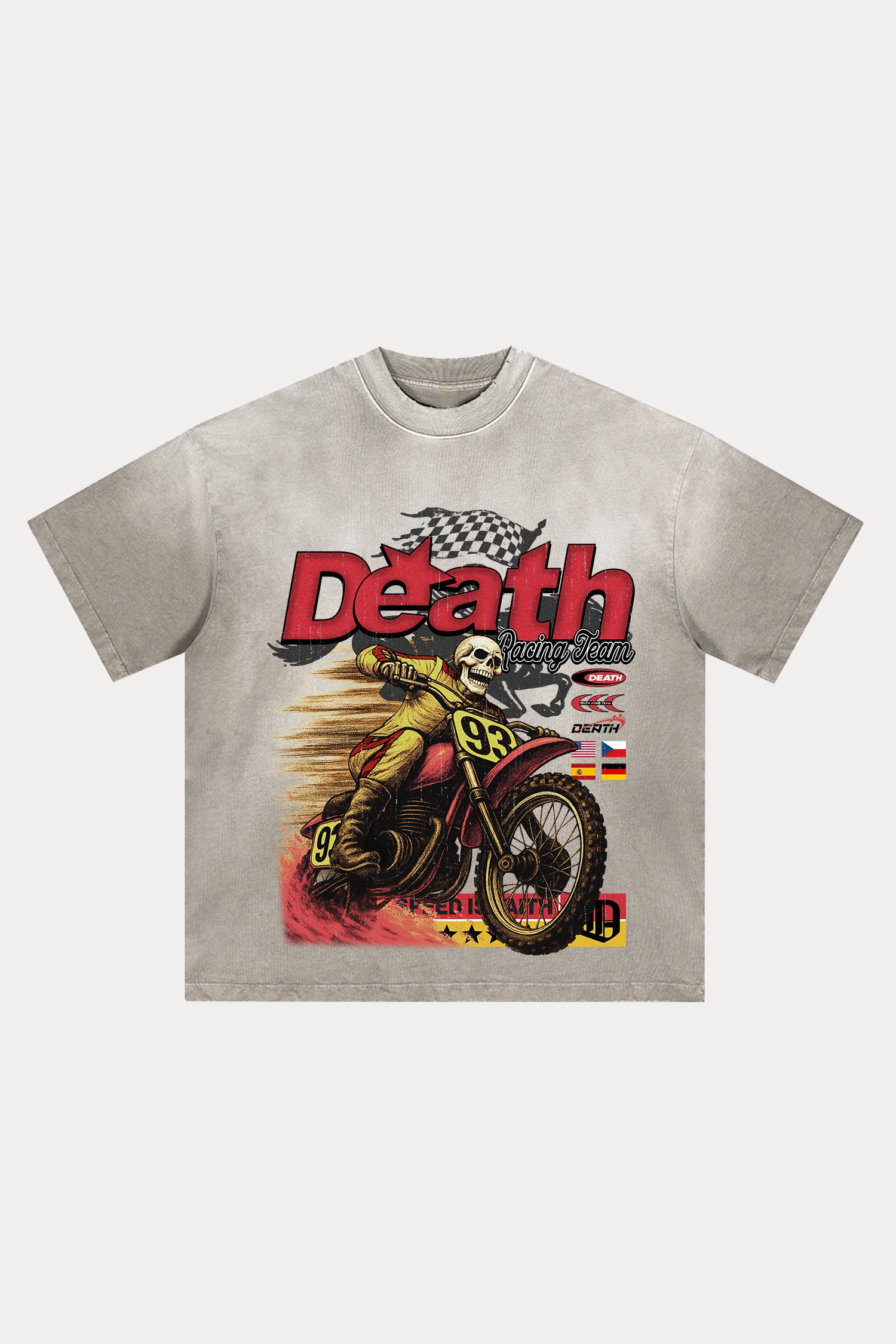 Evilnova Death Distressed Washed T-Shirt-Evilnova