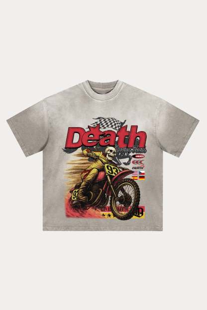 Evilnova Death Distressed Washed T-Shirt-Evilnova