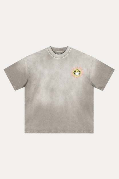 Evilnova The Grin of Doom Distressed Washed T-Shirt-Evilnova