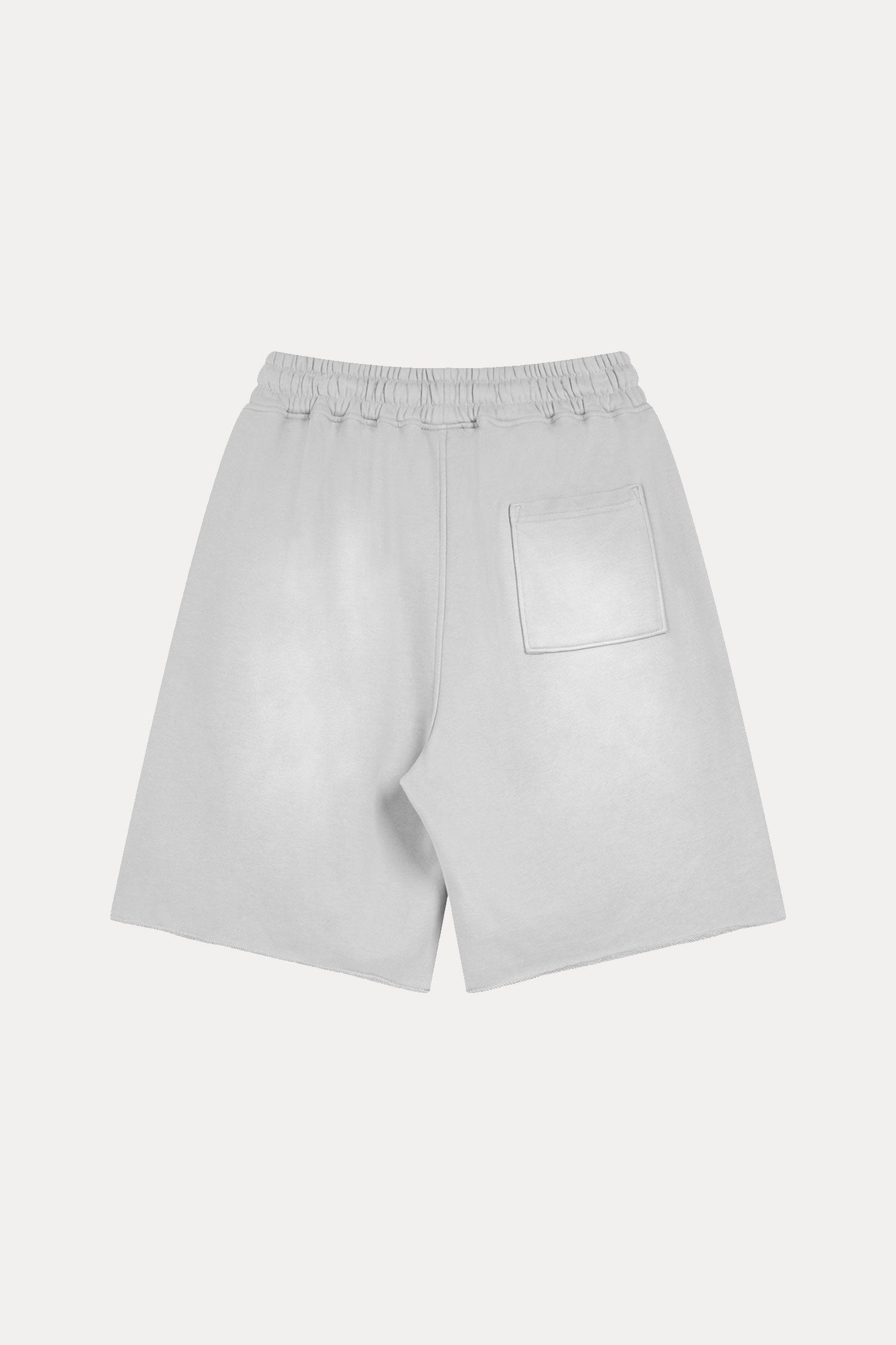 Evilnova Light Gray Flame Washed Raw-Hem Sweatshorts-Evilnova
