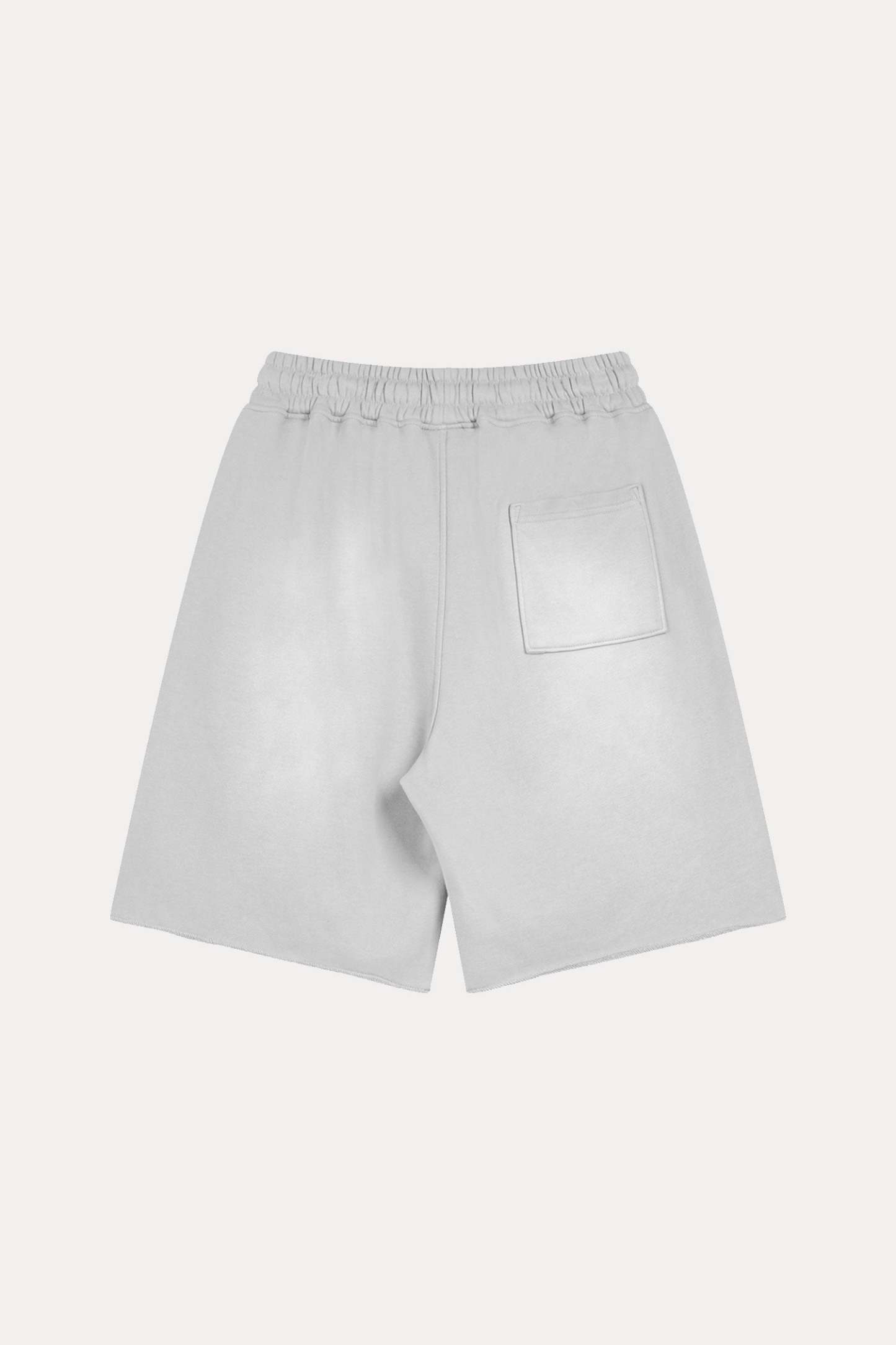 Evilnova Light Gray Flame Washed Raw-Hem Sweatshorts-Evilnova