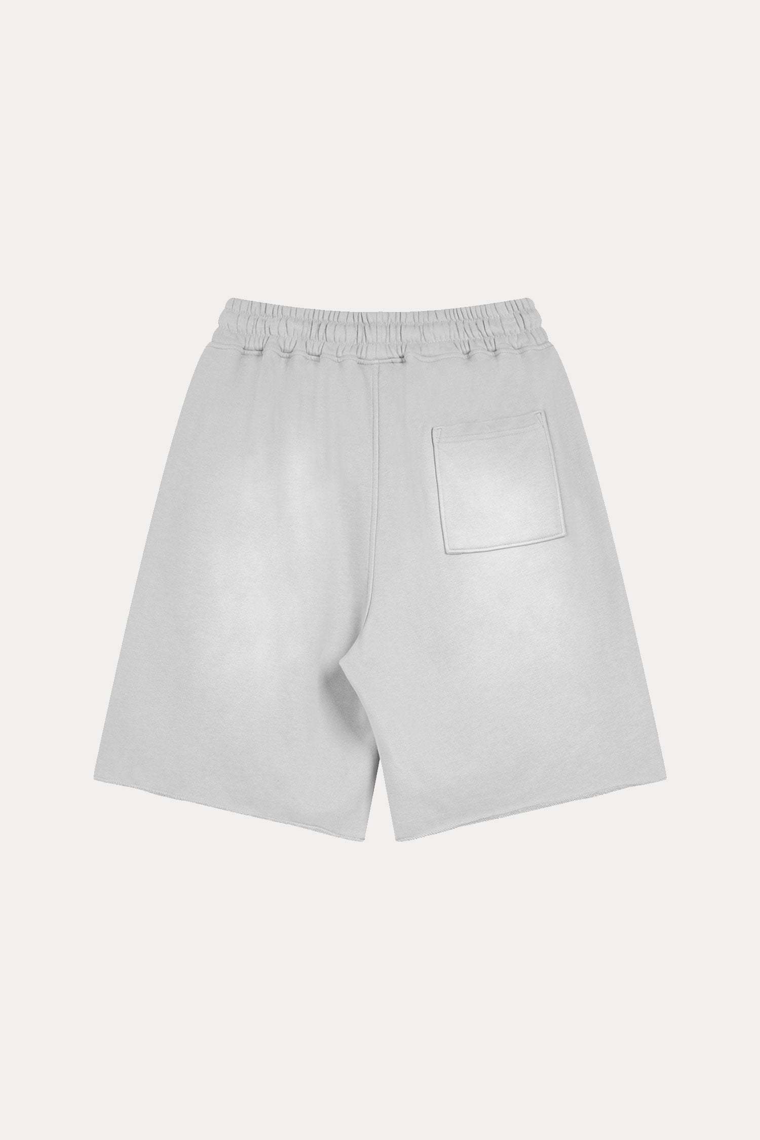 Evilnova Light Gray Flame Washed Raw-Hem Sweatshorts-Evilnova